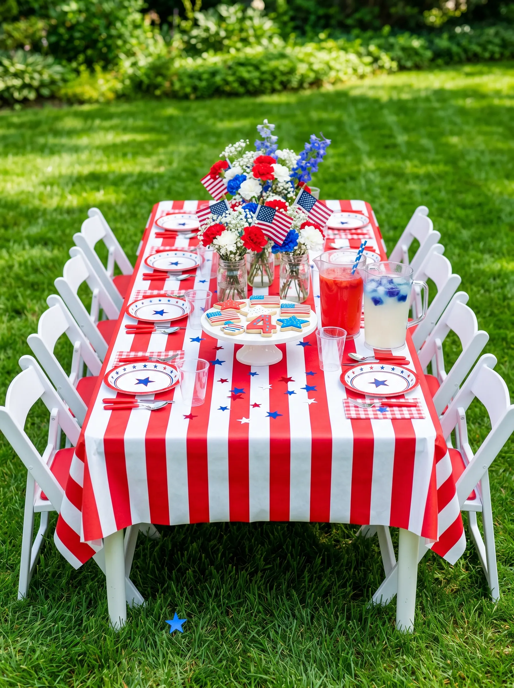 The Casual Stripe Table Outside That Did Everything with Layers