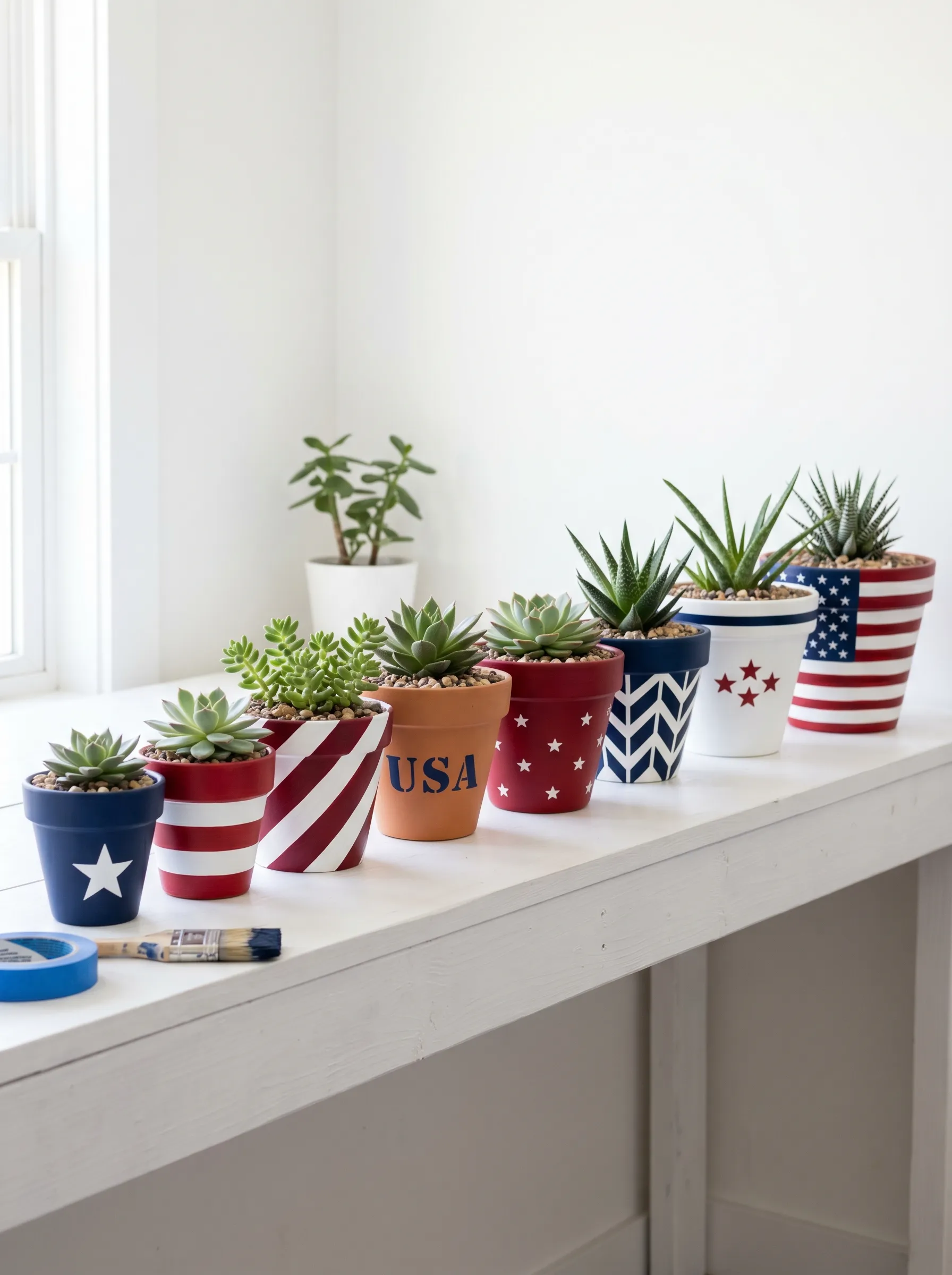 The Painted Terracotta Patriotic Pots