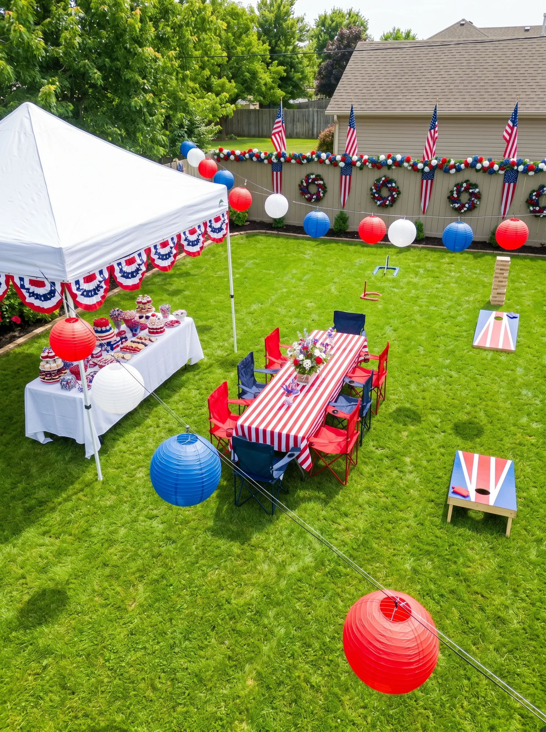 The All-Day Backyard Layout With Dedicated Zones Aerial View