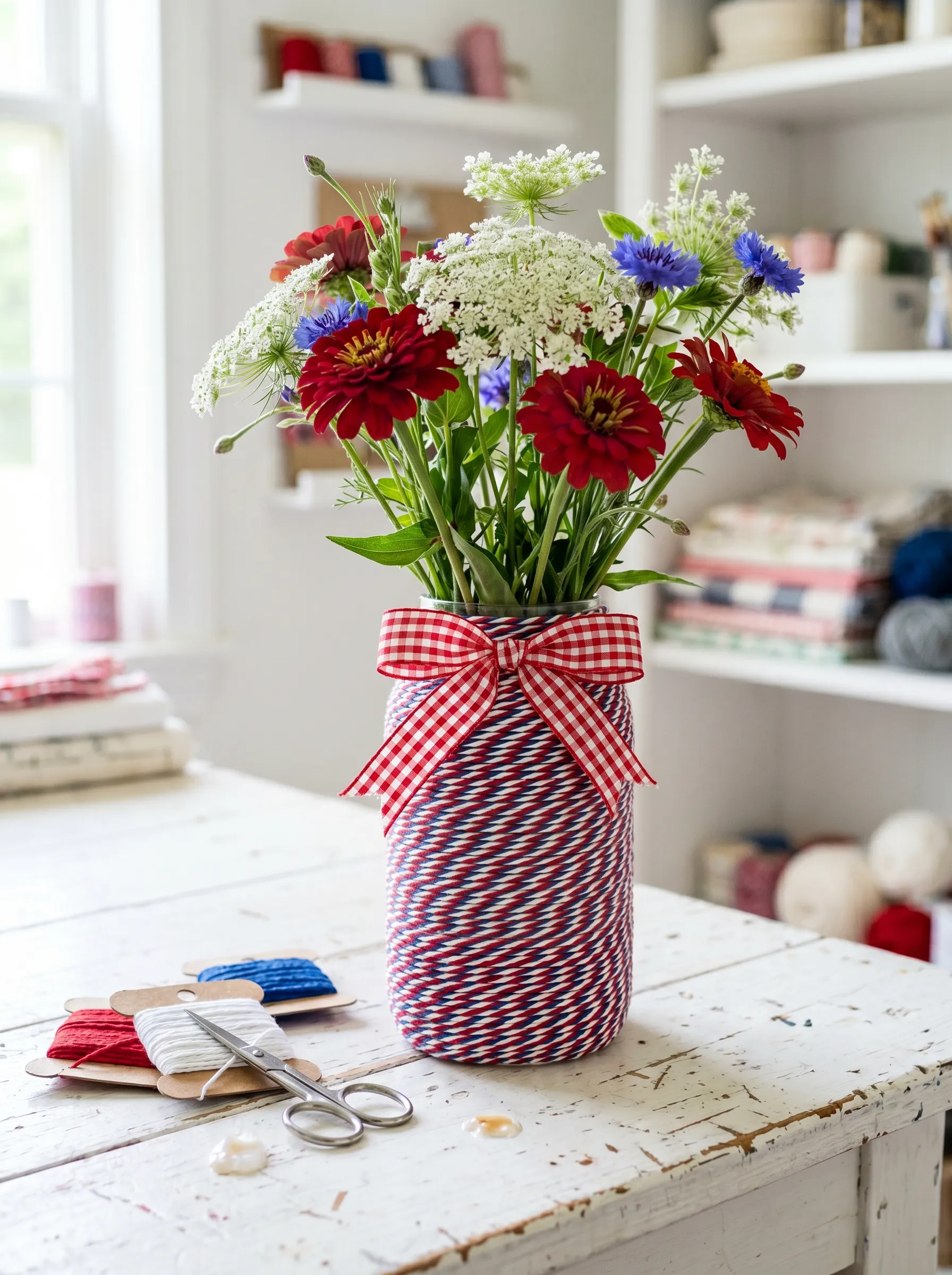 The Twine-Wrapped Mason Jar Vase