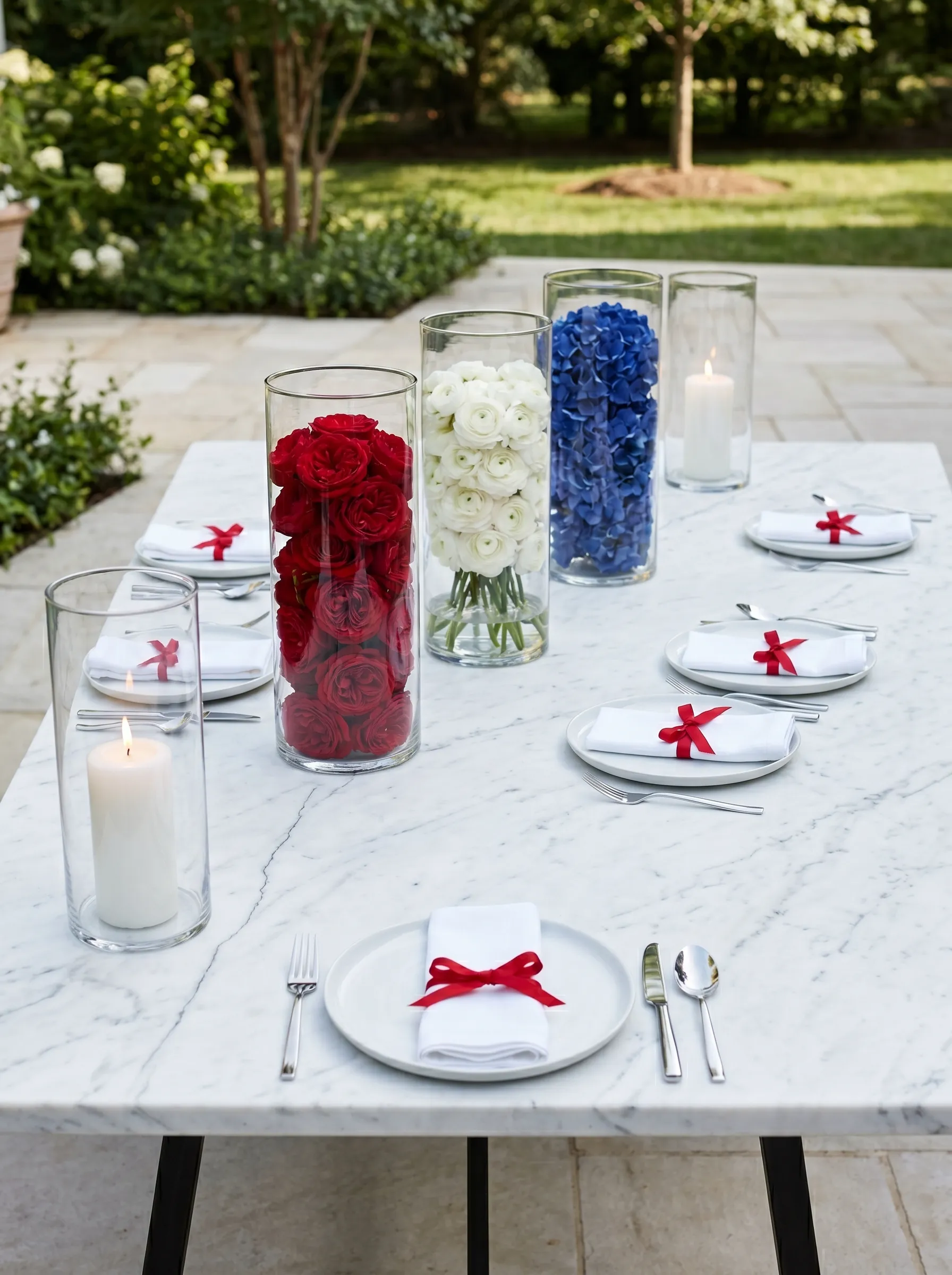 The Marble Table with Cylinder Vases That Said Less Is More