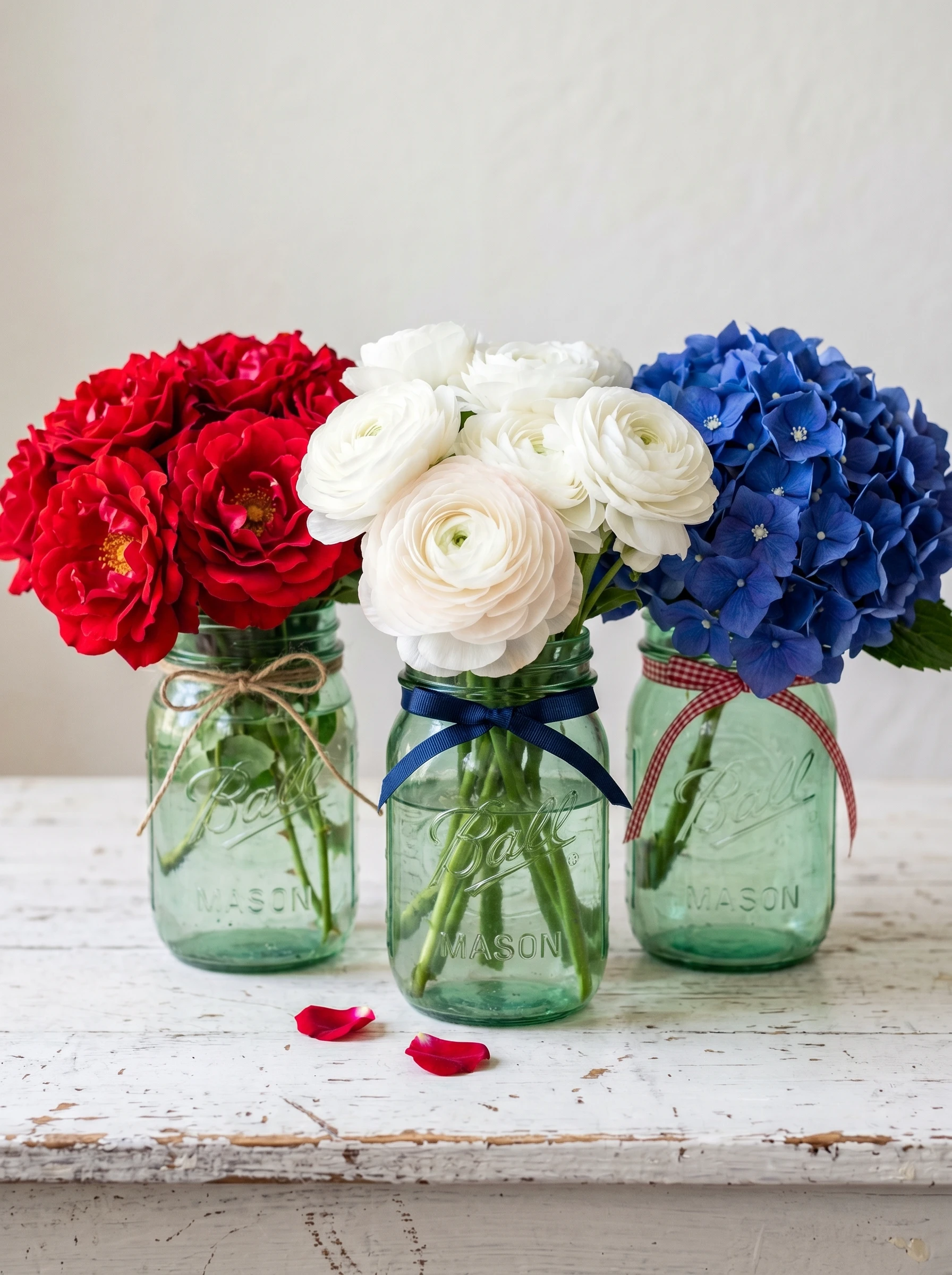 Green Mason Jar Trio