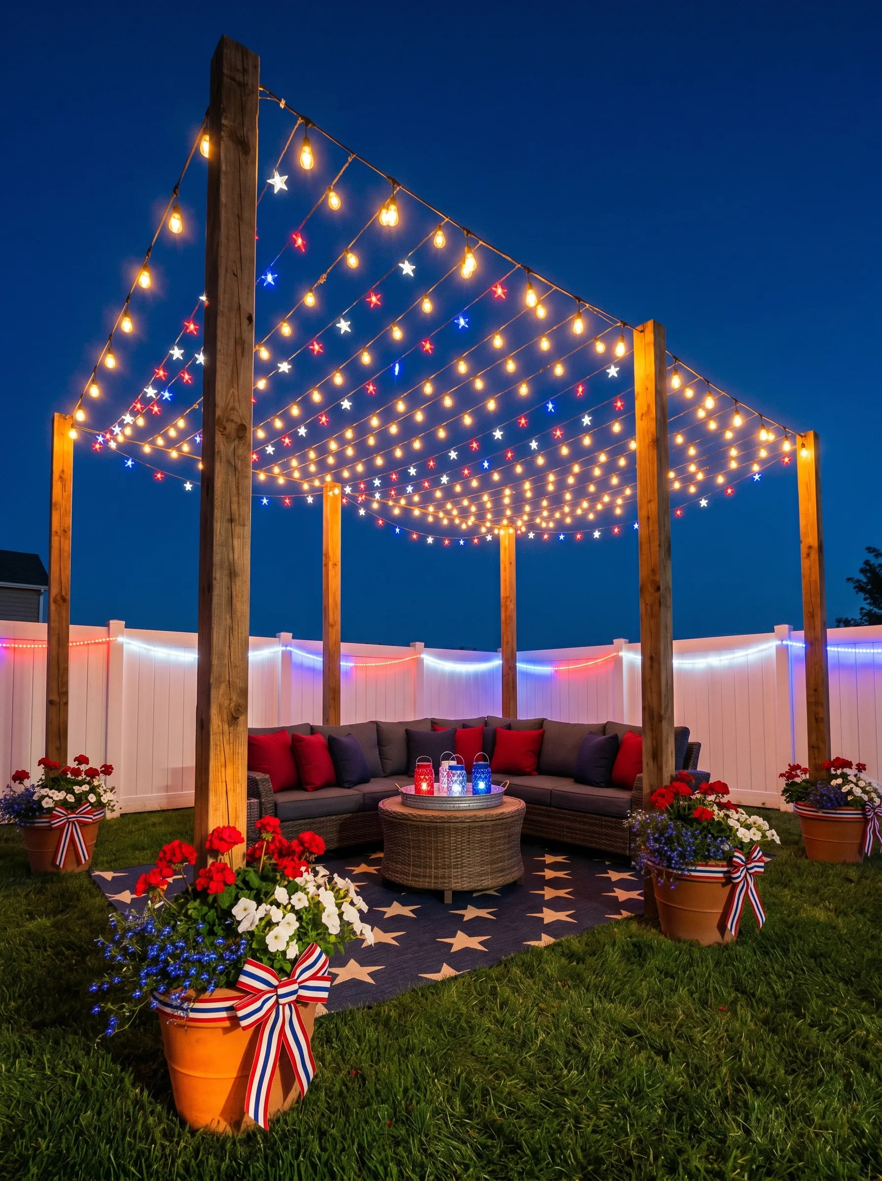 The String Light Canopy Pergola Lounge