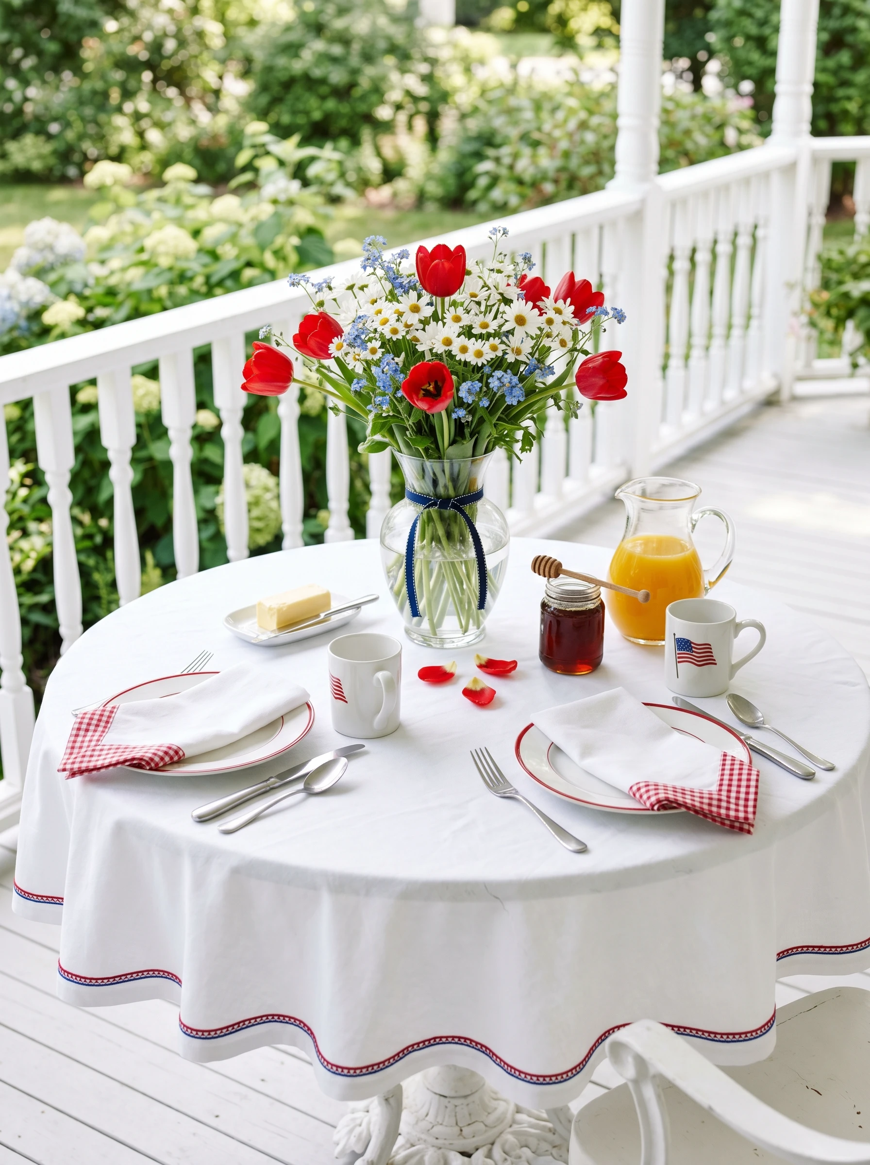 White Porch Breakfast Table