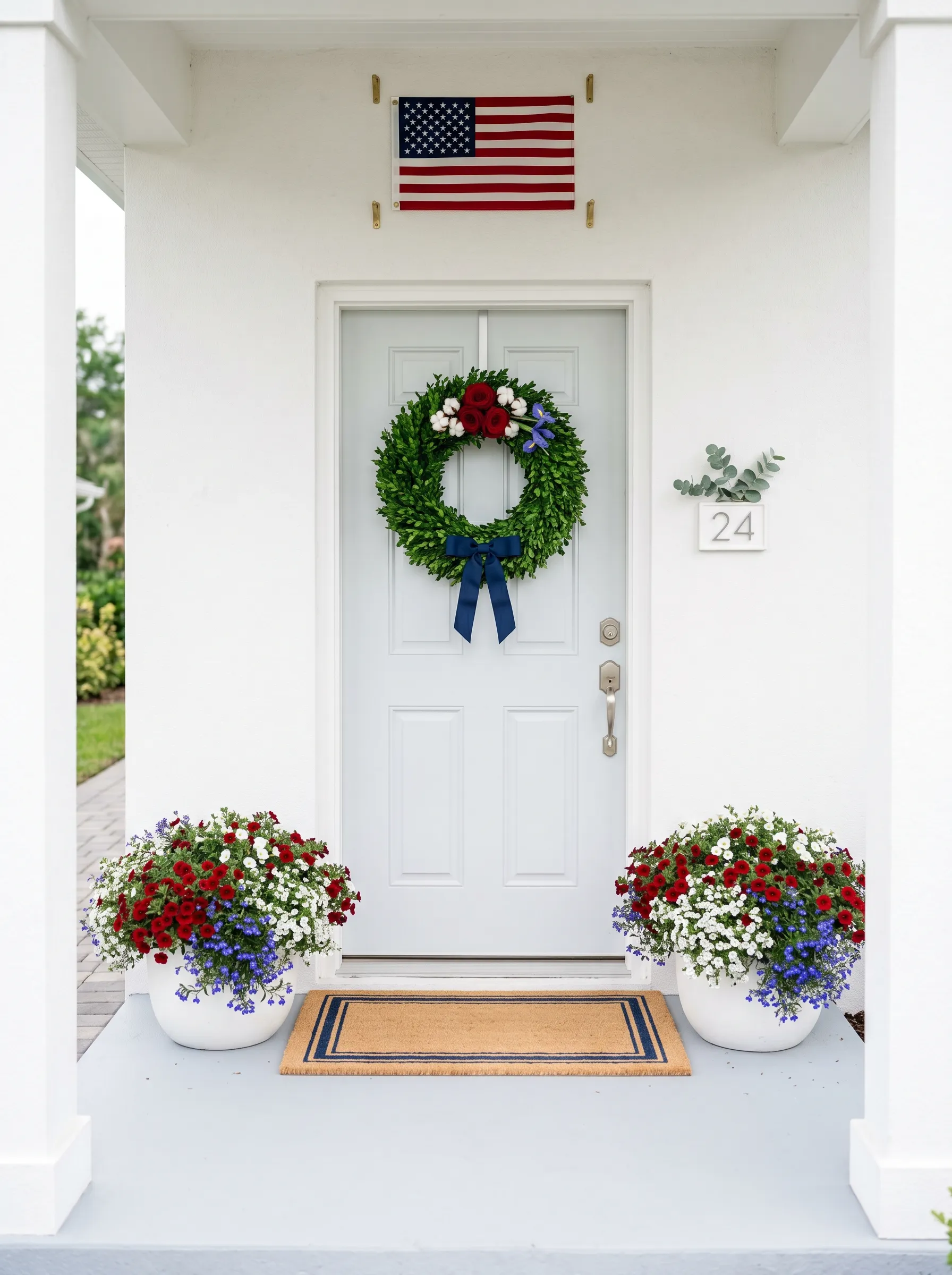 The Clean White Porch That Let the Flag Be the Flag
