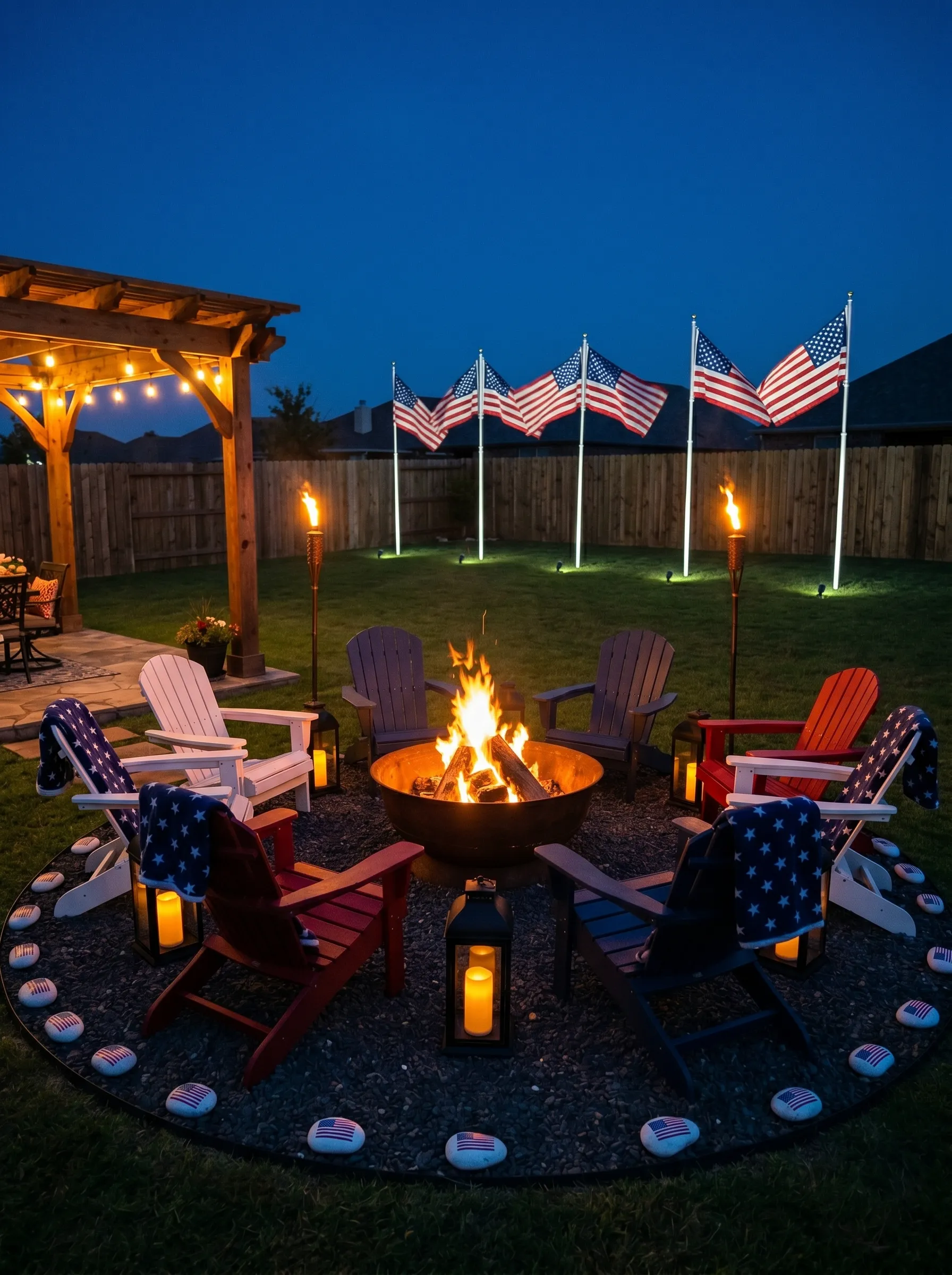 The Patriotic Fire Pit Circle