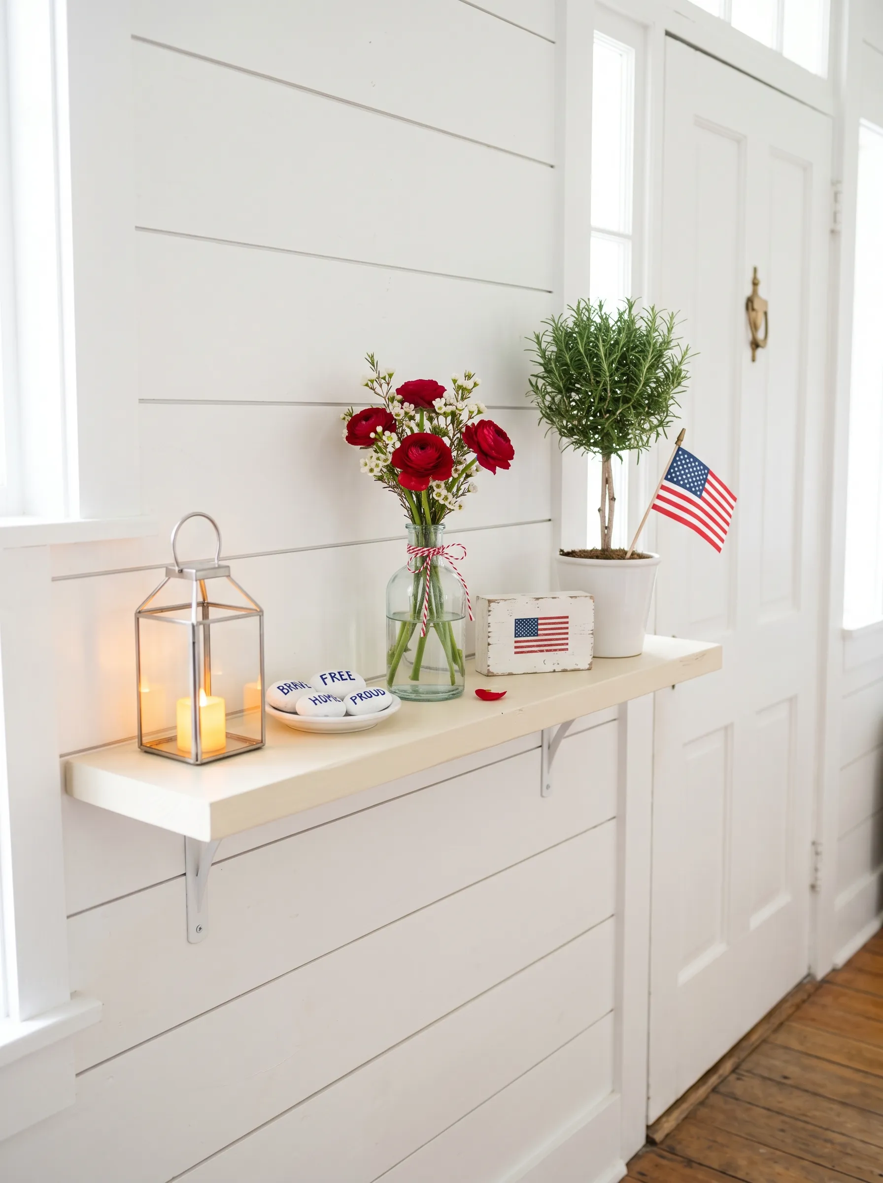 White Entryway Console Shelf