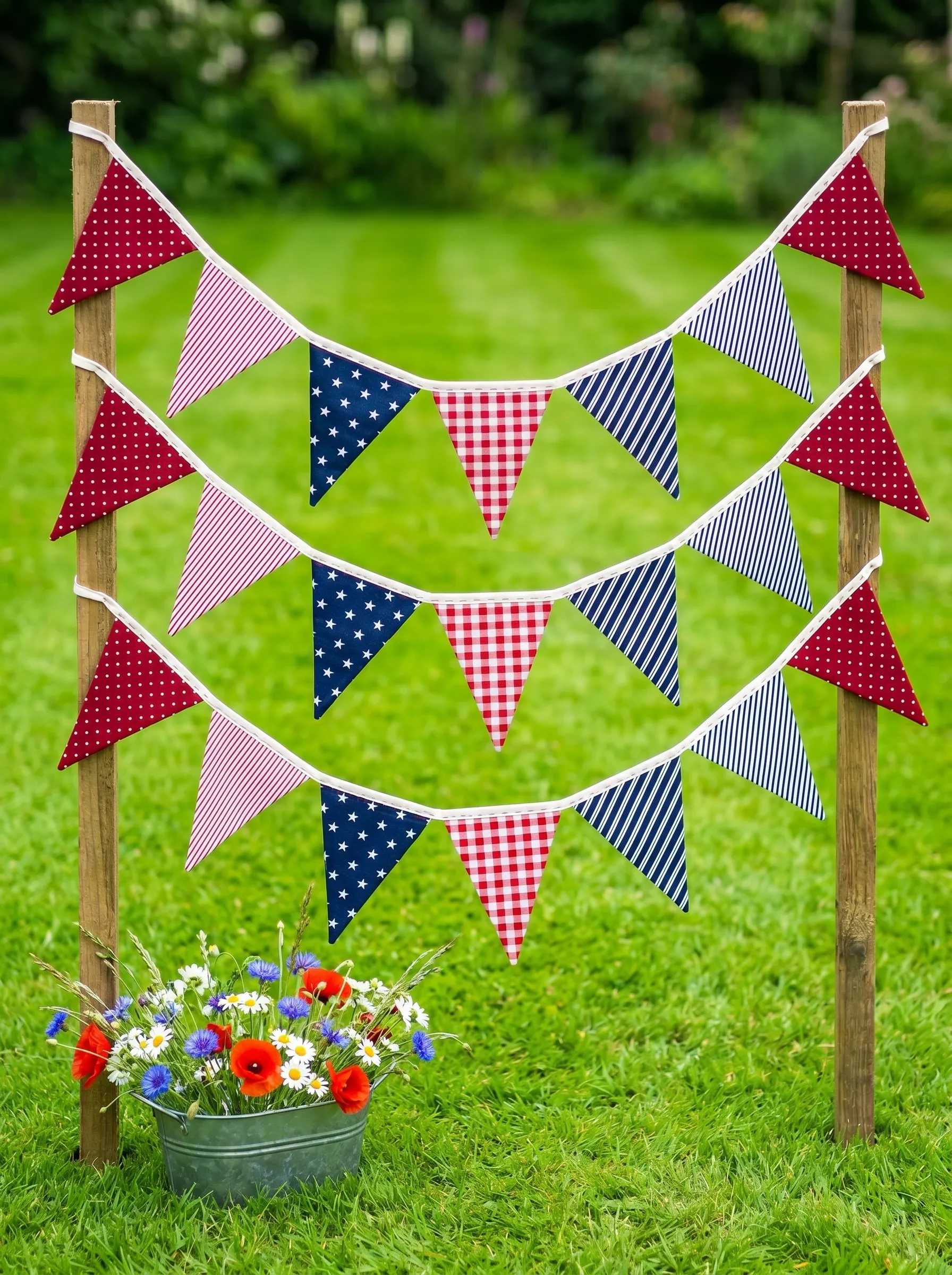 The Multi-Tier Mixed Fabric Pennant Bunting