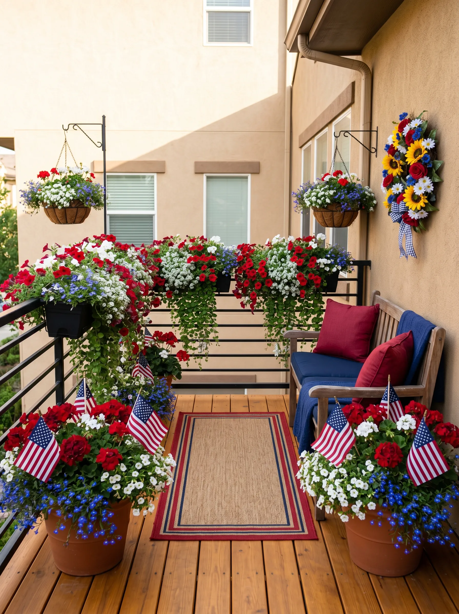 The Terracotta Balcony That Let the Flowers Be the Whole Story