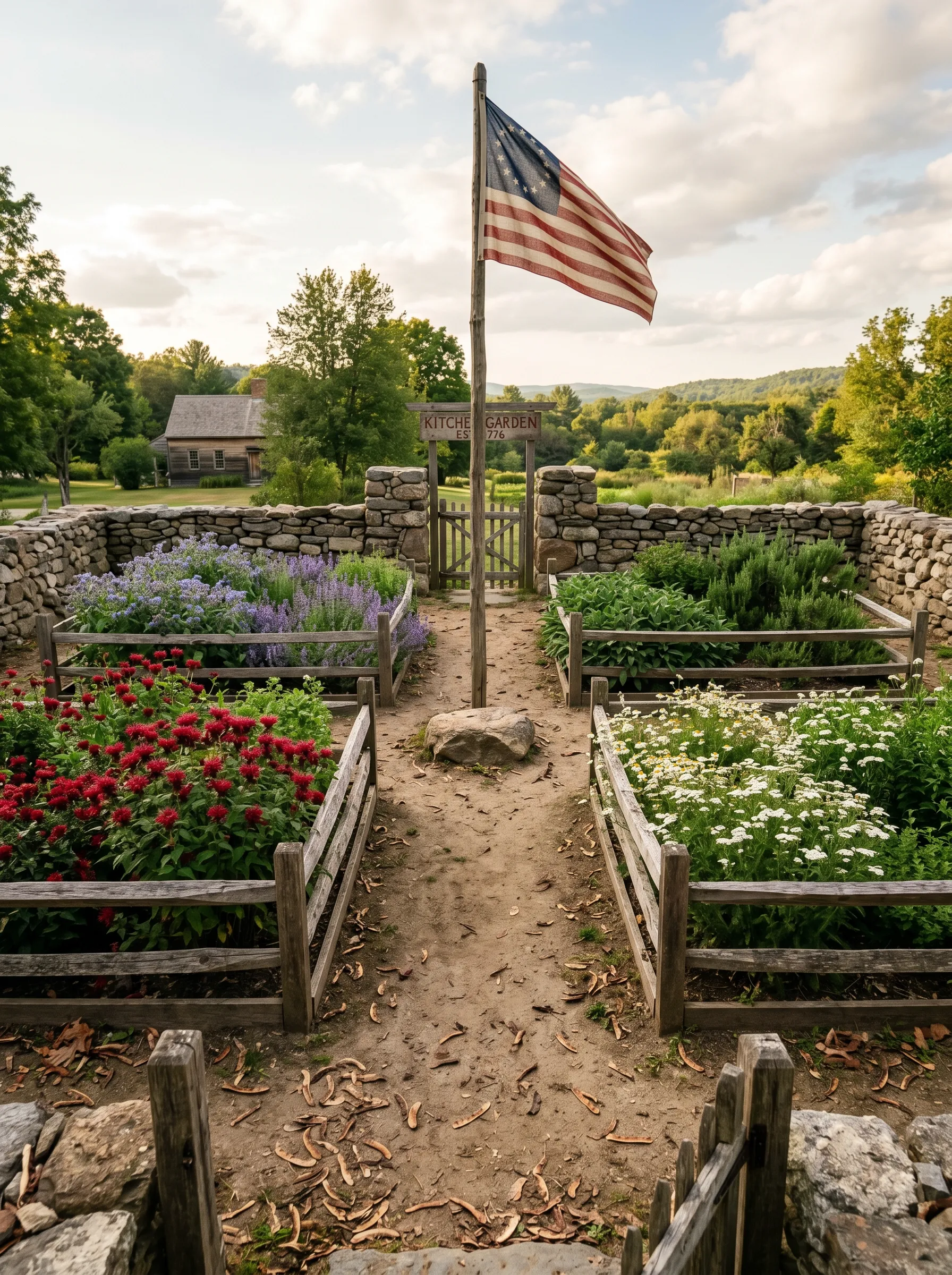 The Heritage Kitchen Garden With a Flag Standard