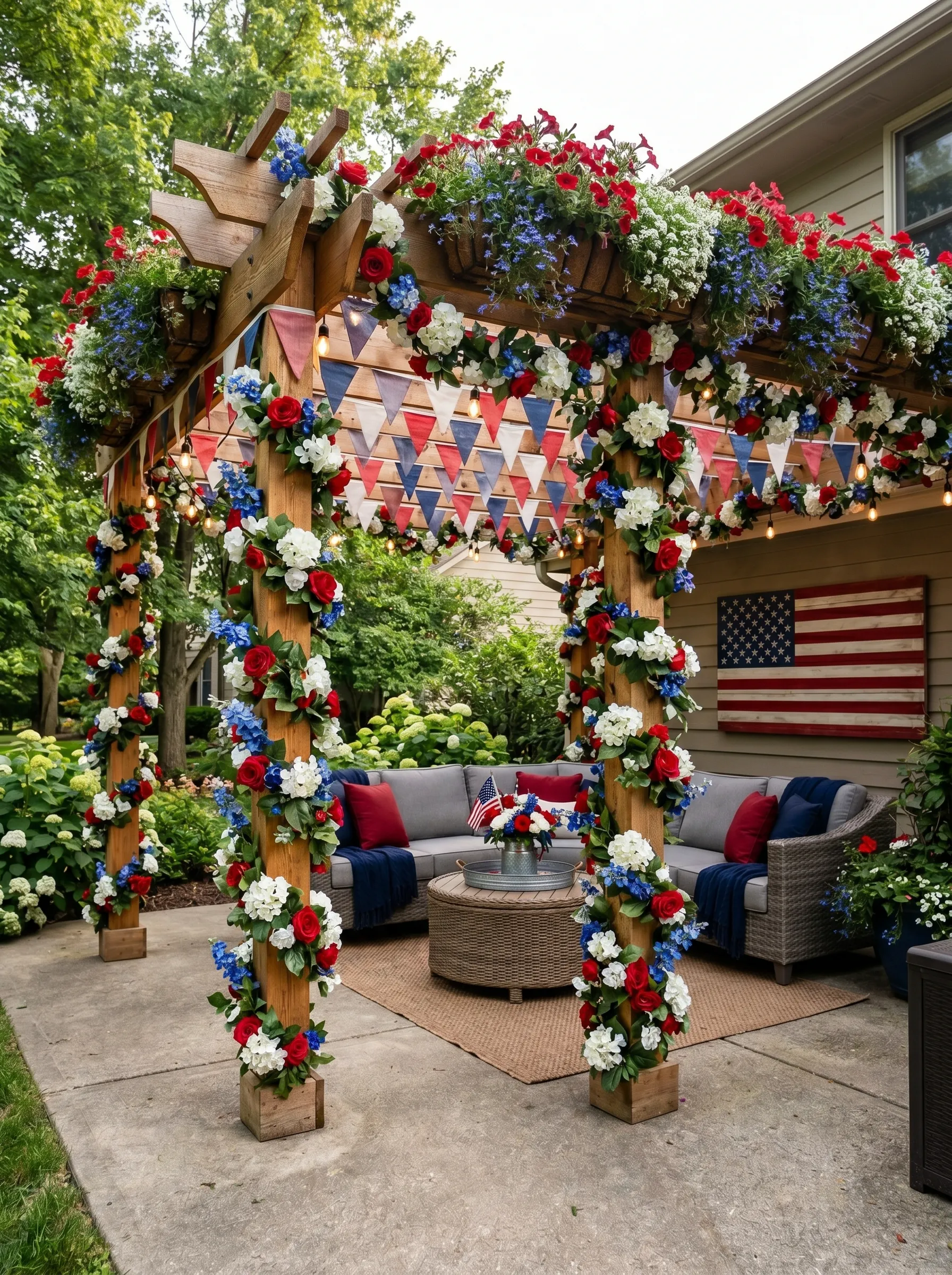 The Floral Pergola Seating Area That Turned Structure Into a Garden