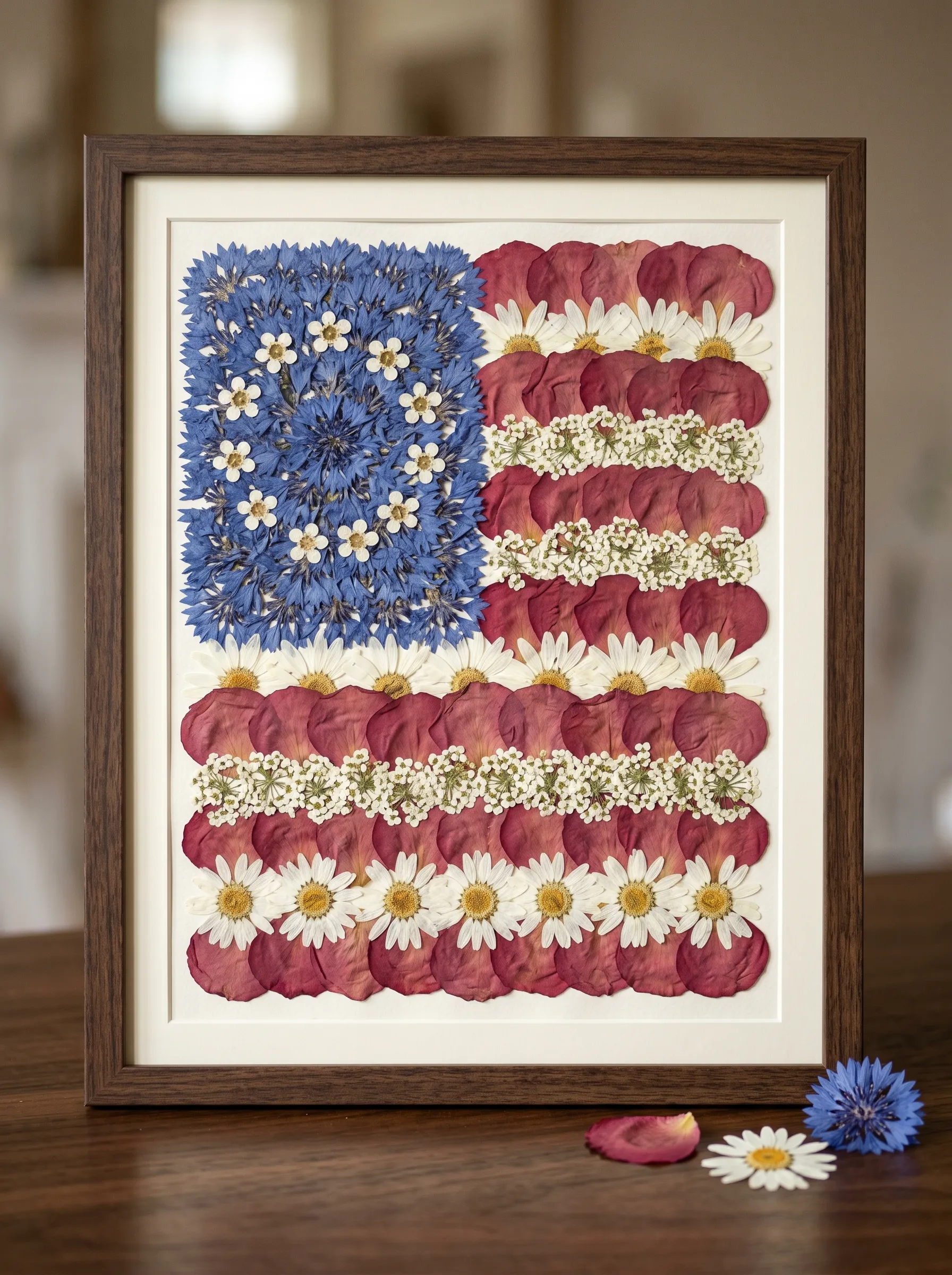 The Pressed Flower American Flag Frame
