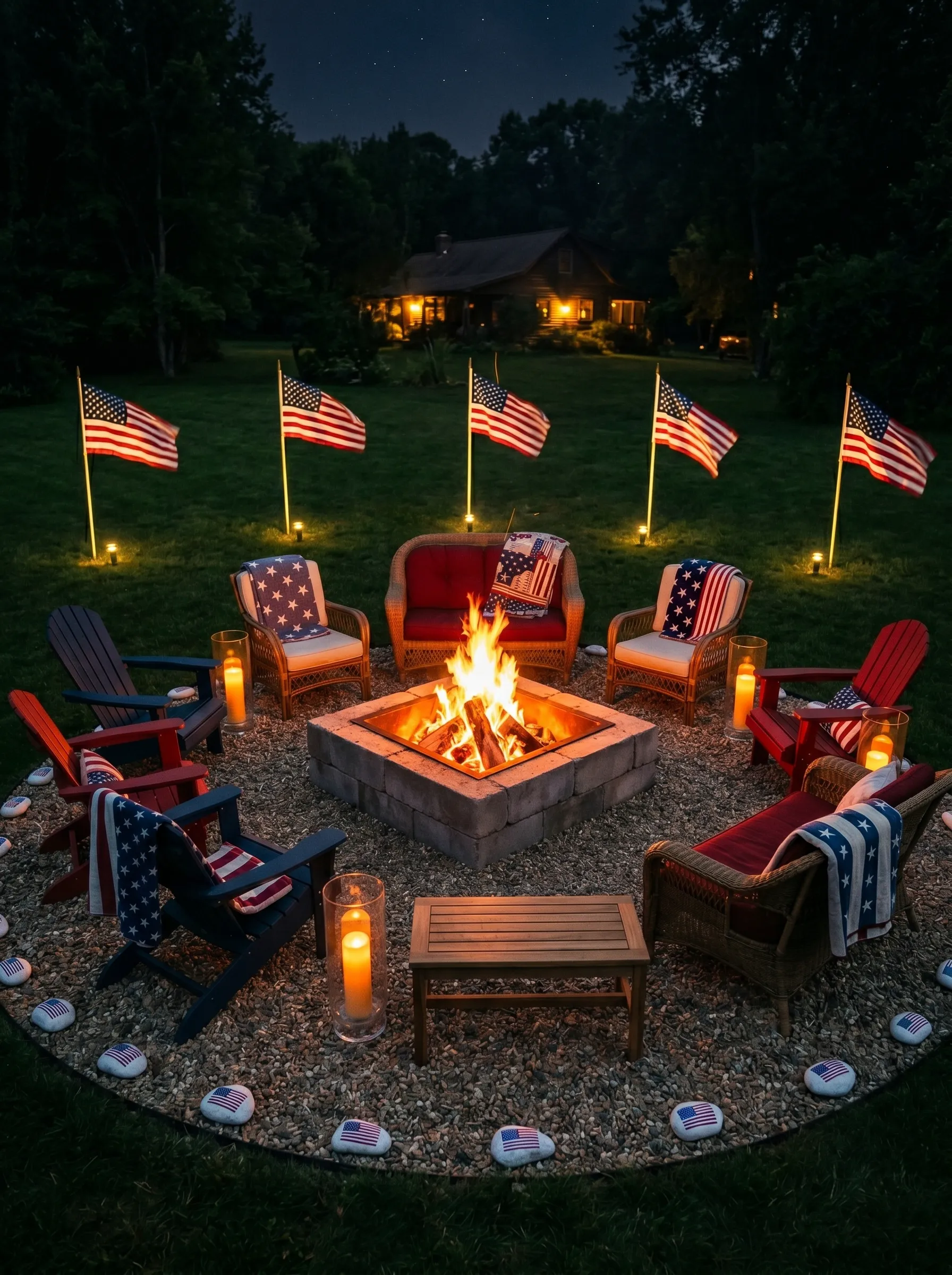 The Illuminated Pergola Deck With Rustic Farm Table