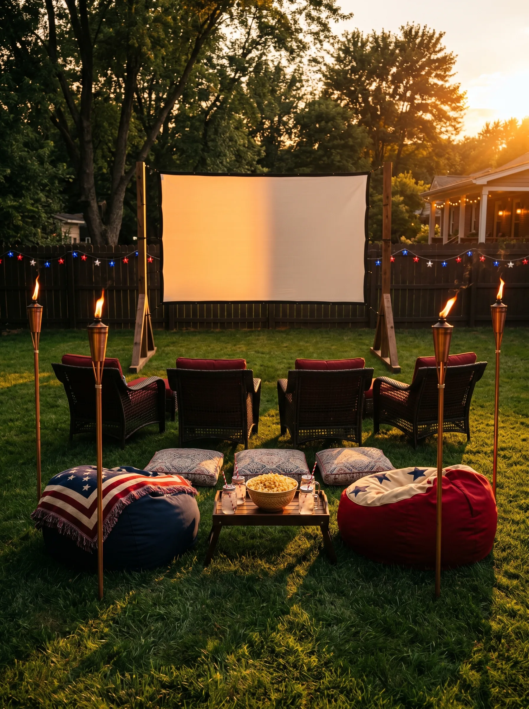 The Backyard Movie Night Setup That's Actually About the Chairs