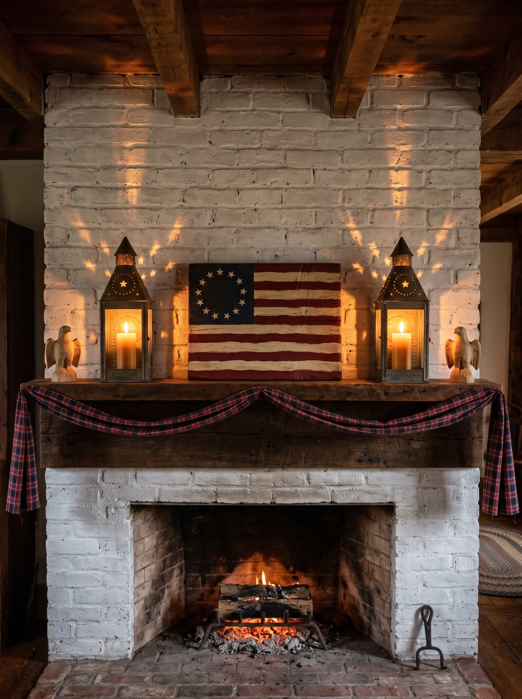 The White Brick Mantel That Earns Its Drama Through Light