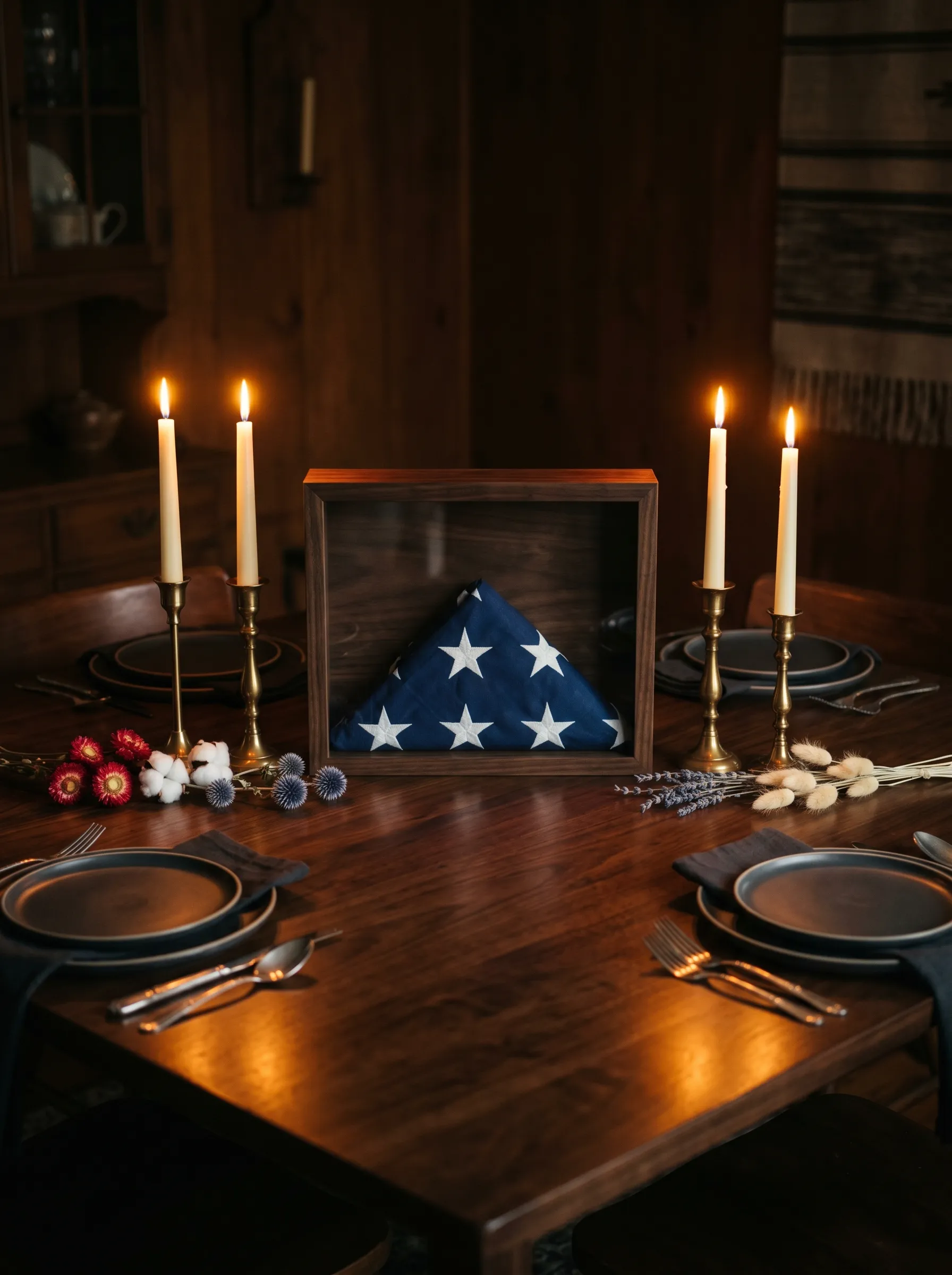 The Folded Flag Shadow Box Memorial Table