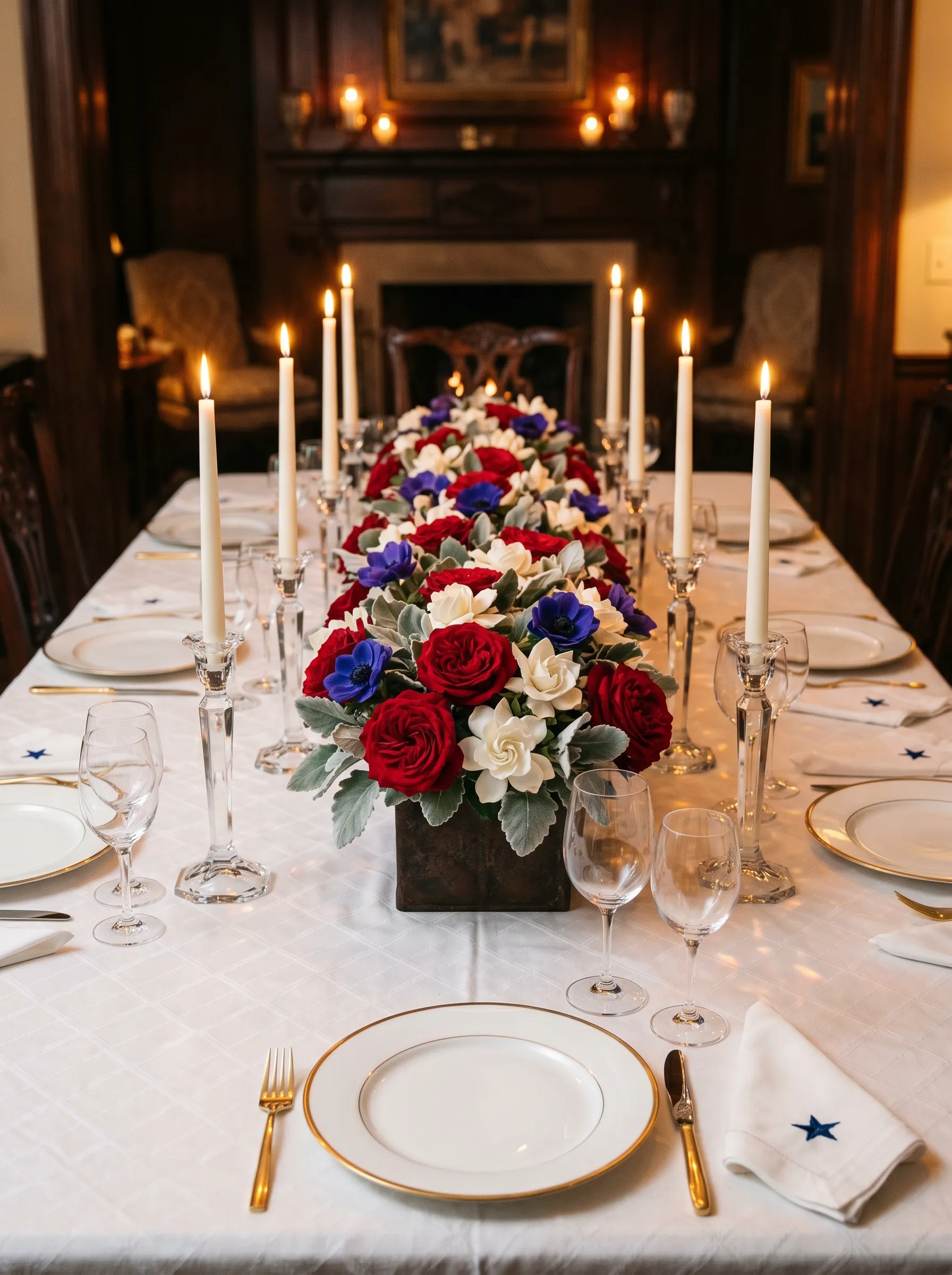 The Dark Wood Formal Table That Used Candles as Candlesticks