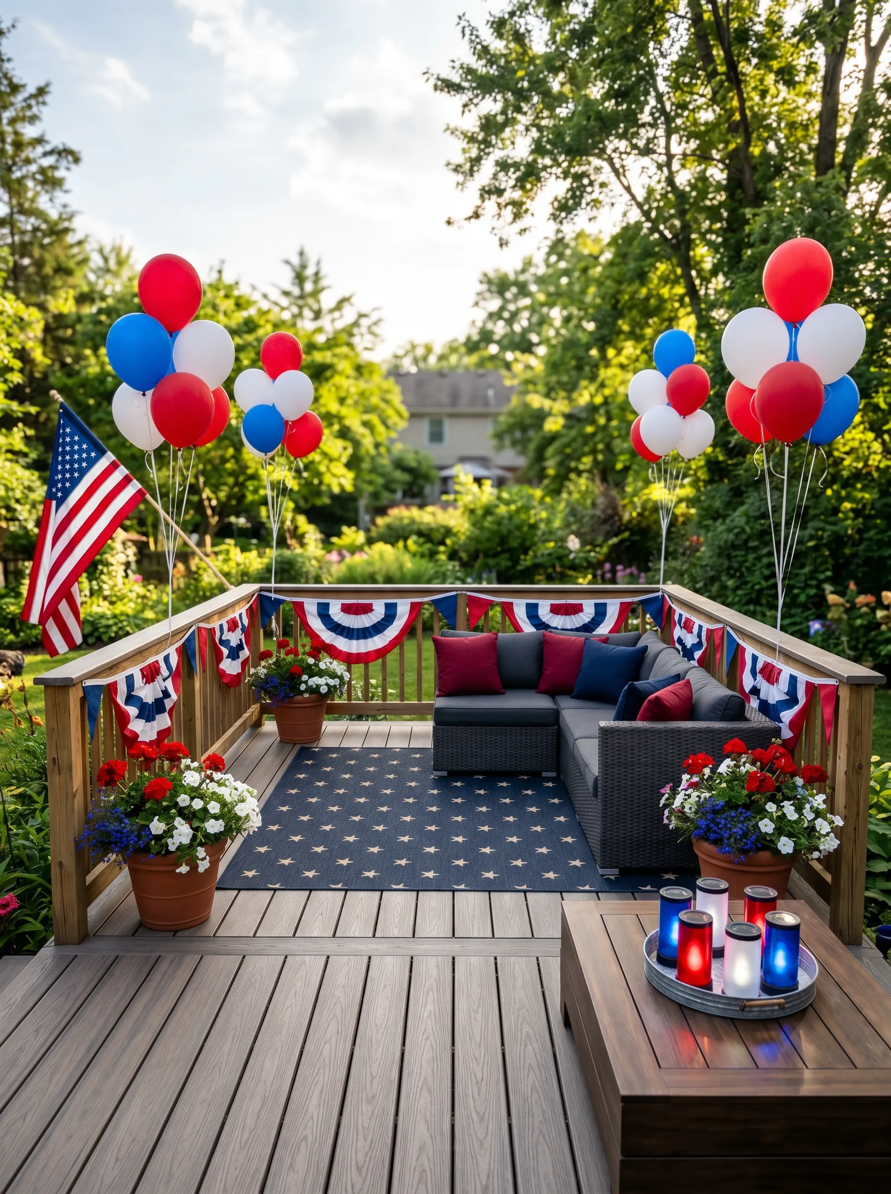 The Deck Seating Setup That Used the Balloons as Architecture