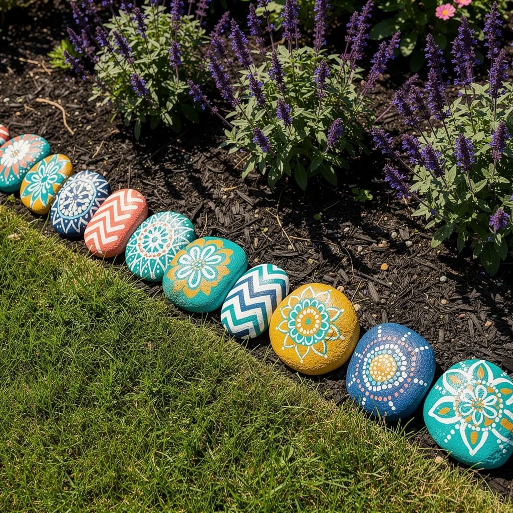 The Hand-Painted Rock Garden Border