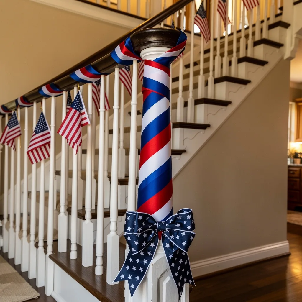 Staircase Ribbon and Flag Banister