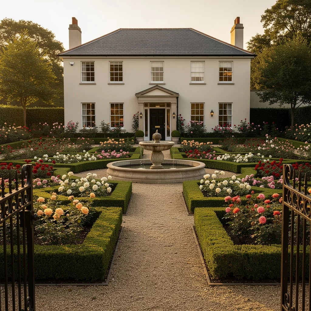 The Parterre Formal Garden With Fountain Centrepiece
