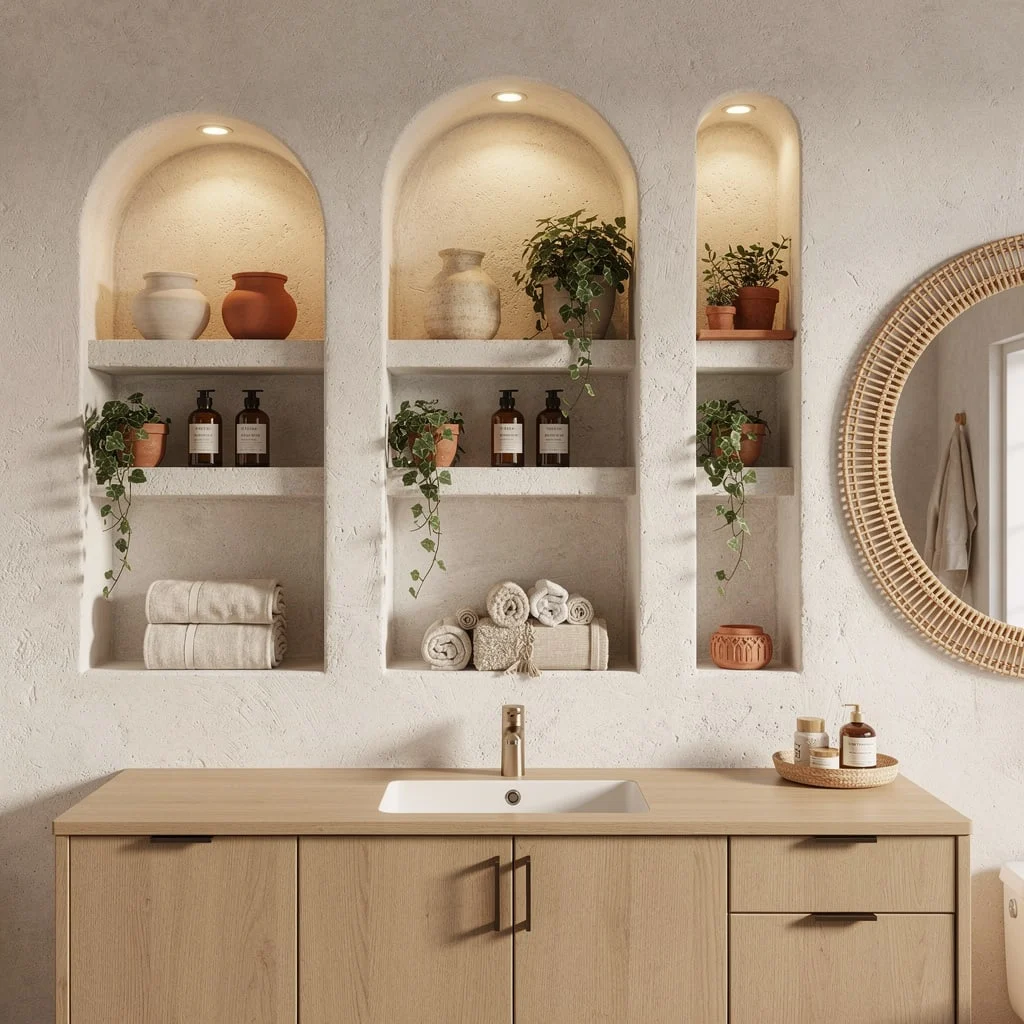 Arched Niches with Warm Lighting