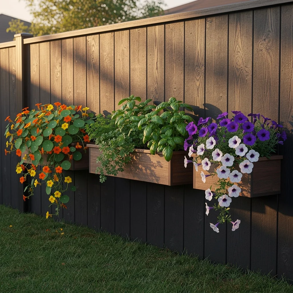 Dark Fence Planter Trio