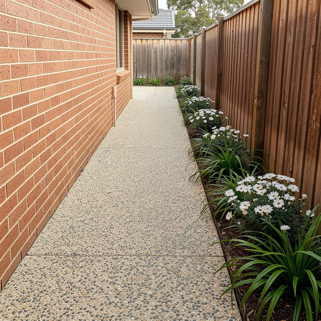 Exposed Aggregate, White Daisies