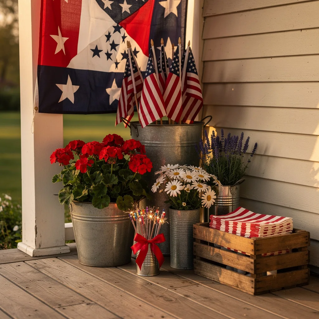 Farmhouse Galvanized Bucket Vignette