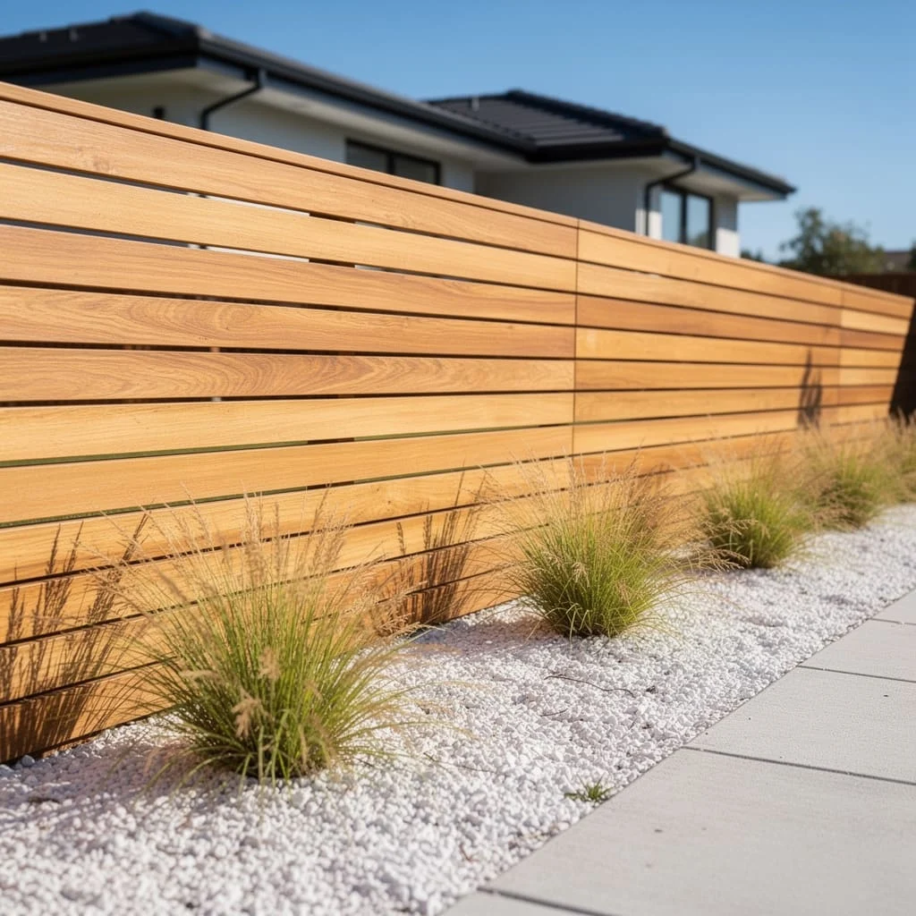 Ornamental Grass and White Gravel Strip