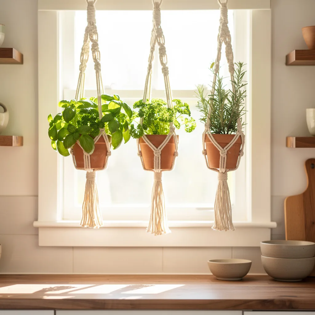 The Macramé Herb Hanging Window