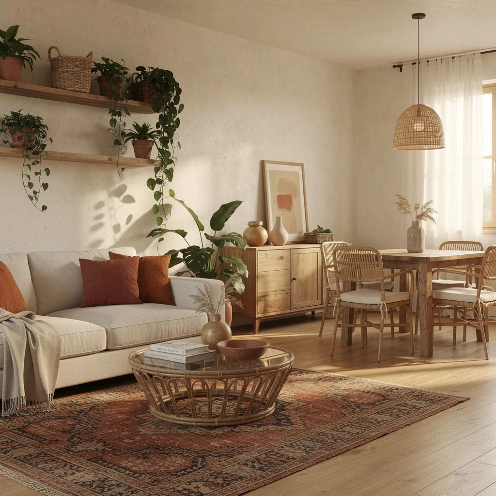 The Open Plan Boho Living and Dining