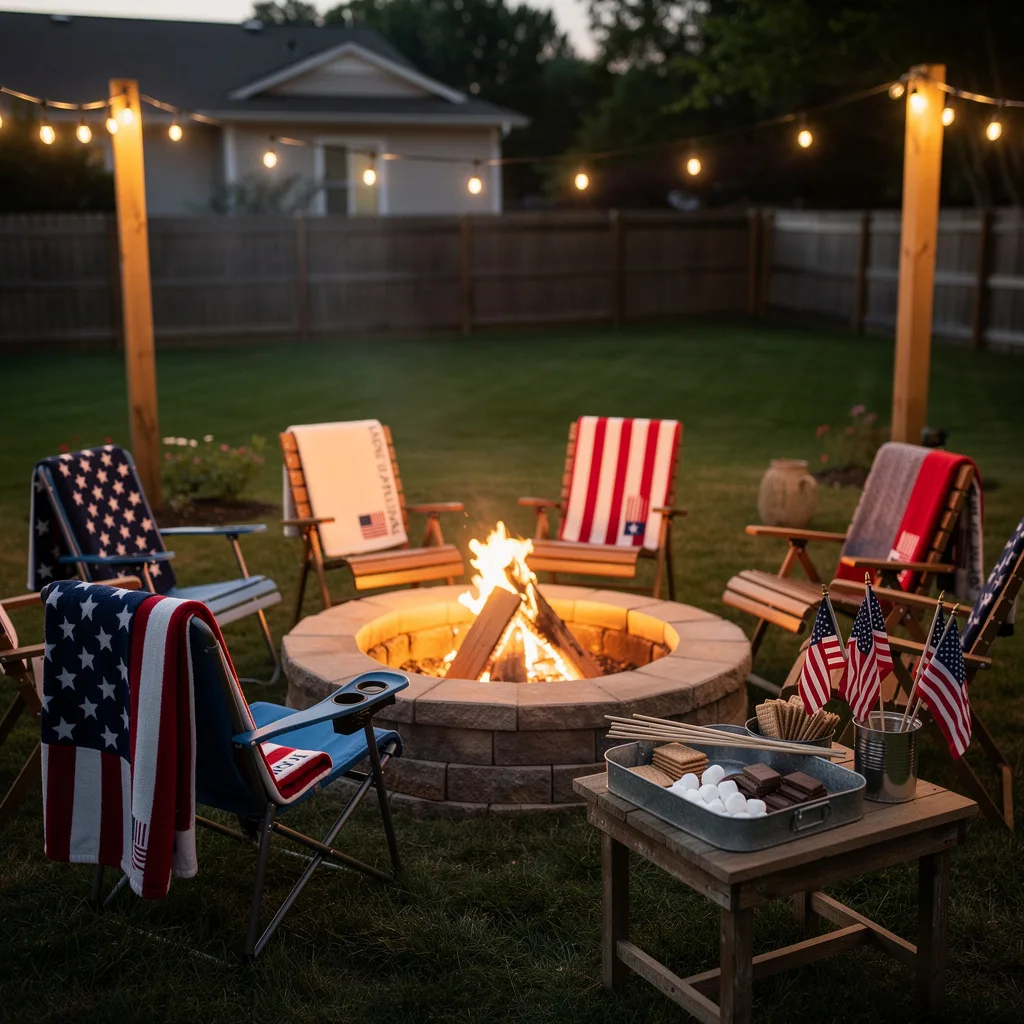 Fire Pit Circle at Dusk