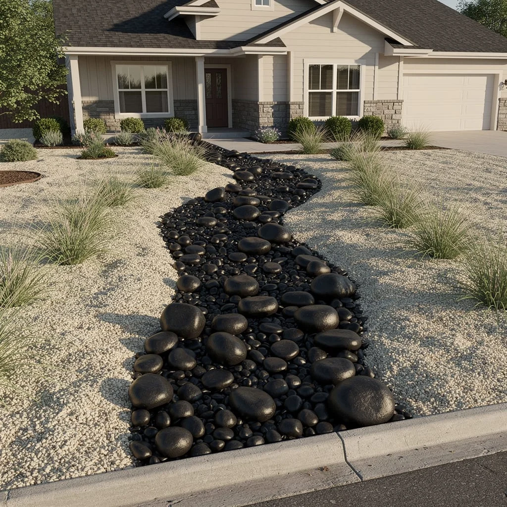 Boulder and Silver Groundcover Slope
