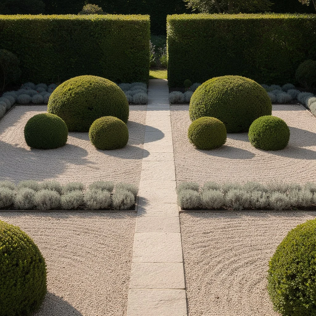 The Formal Parterre with Box Balls and Architectural Hedging