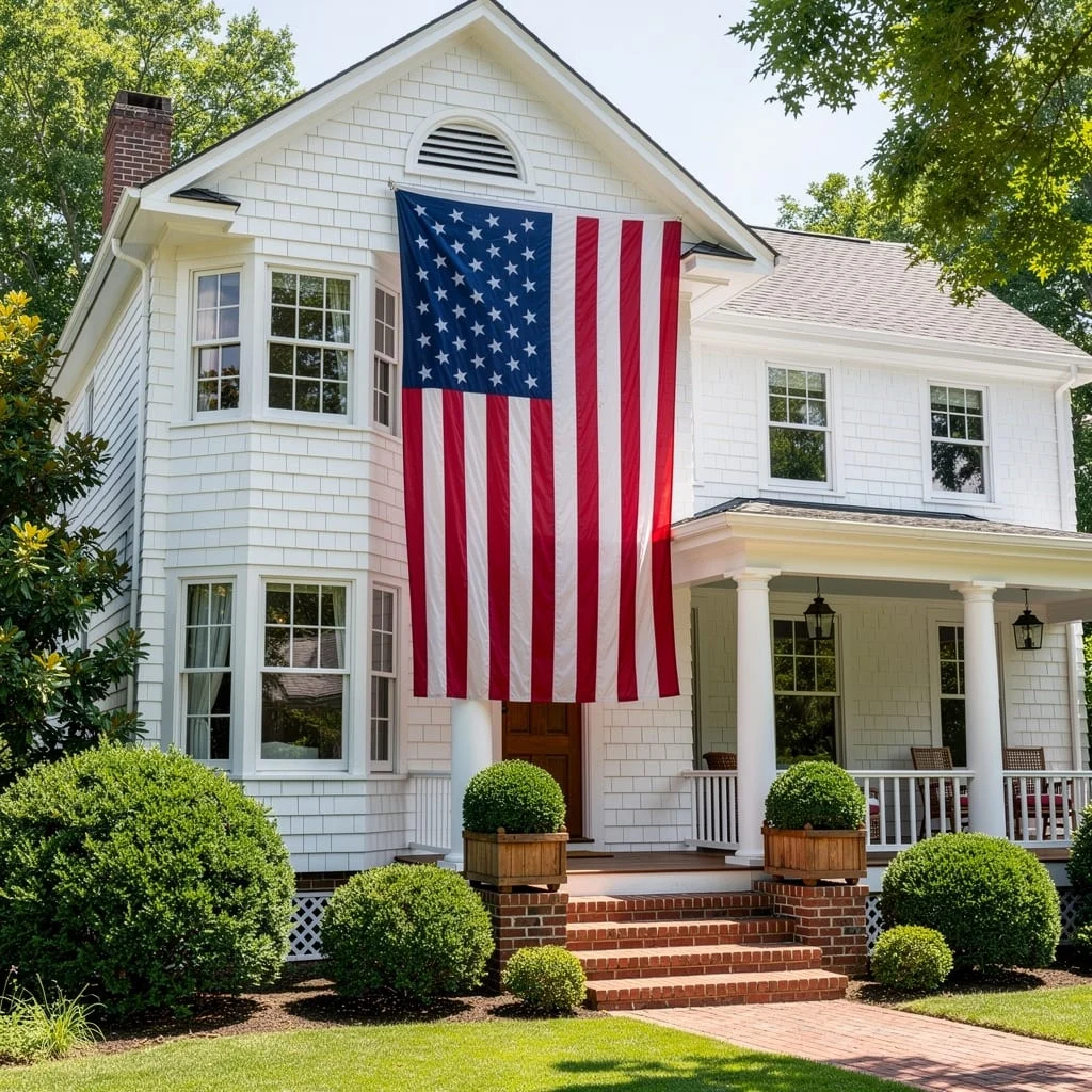 The Oversized Vertical Flag Facade