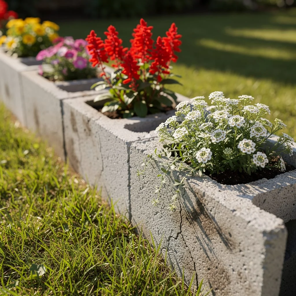 Cinder Block Planter Edge