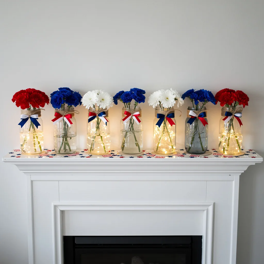 Mason Jars Lit From Within