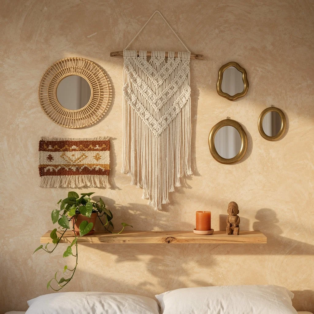 Layered Wall Above the Bed