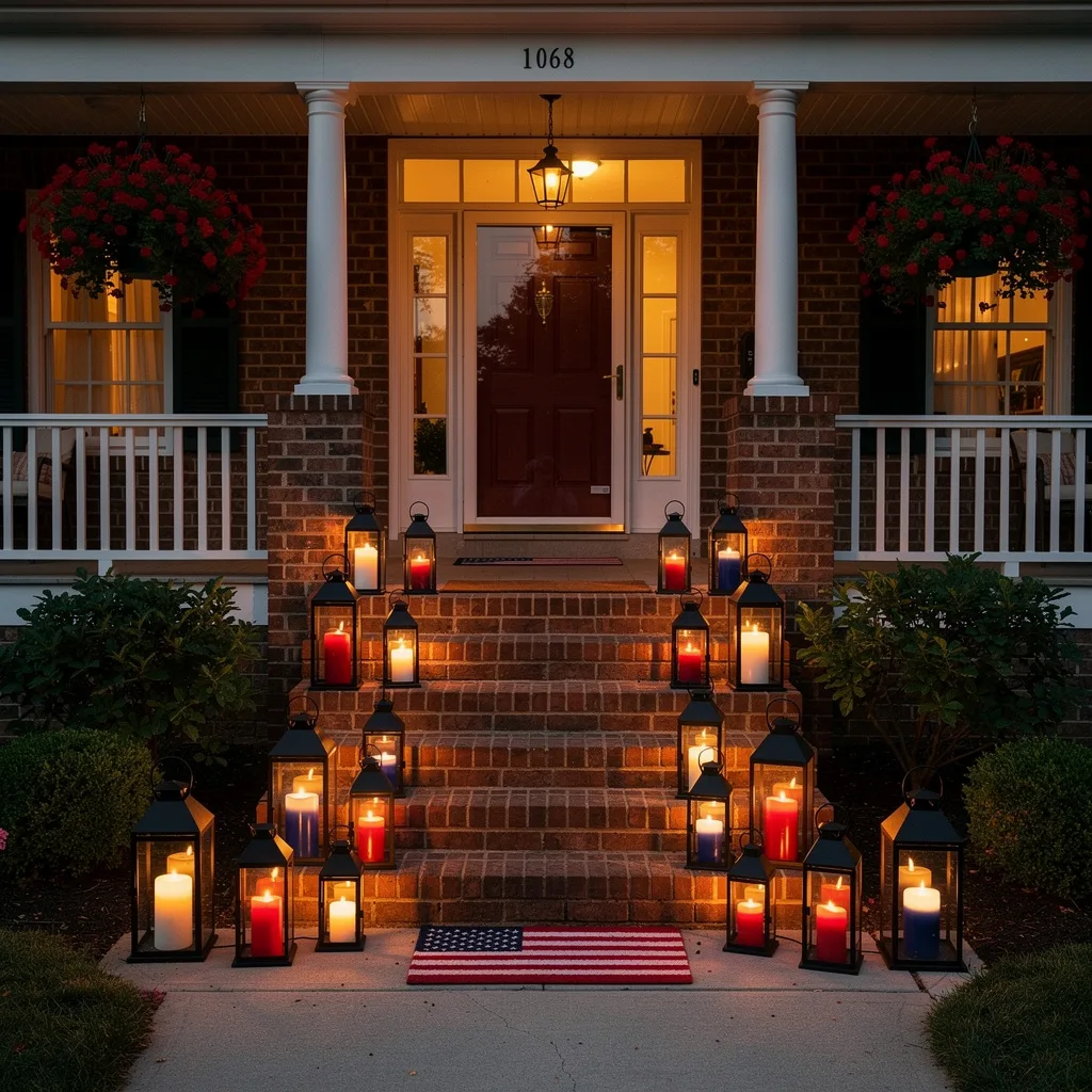 Lantern Stair Display at Dusk