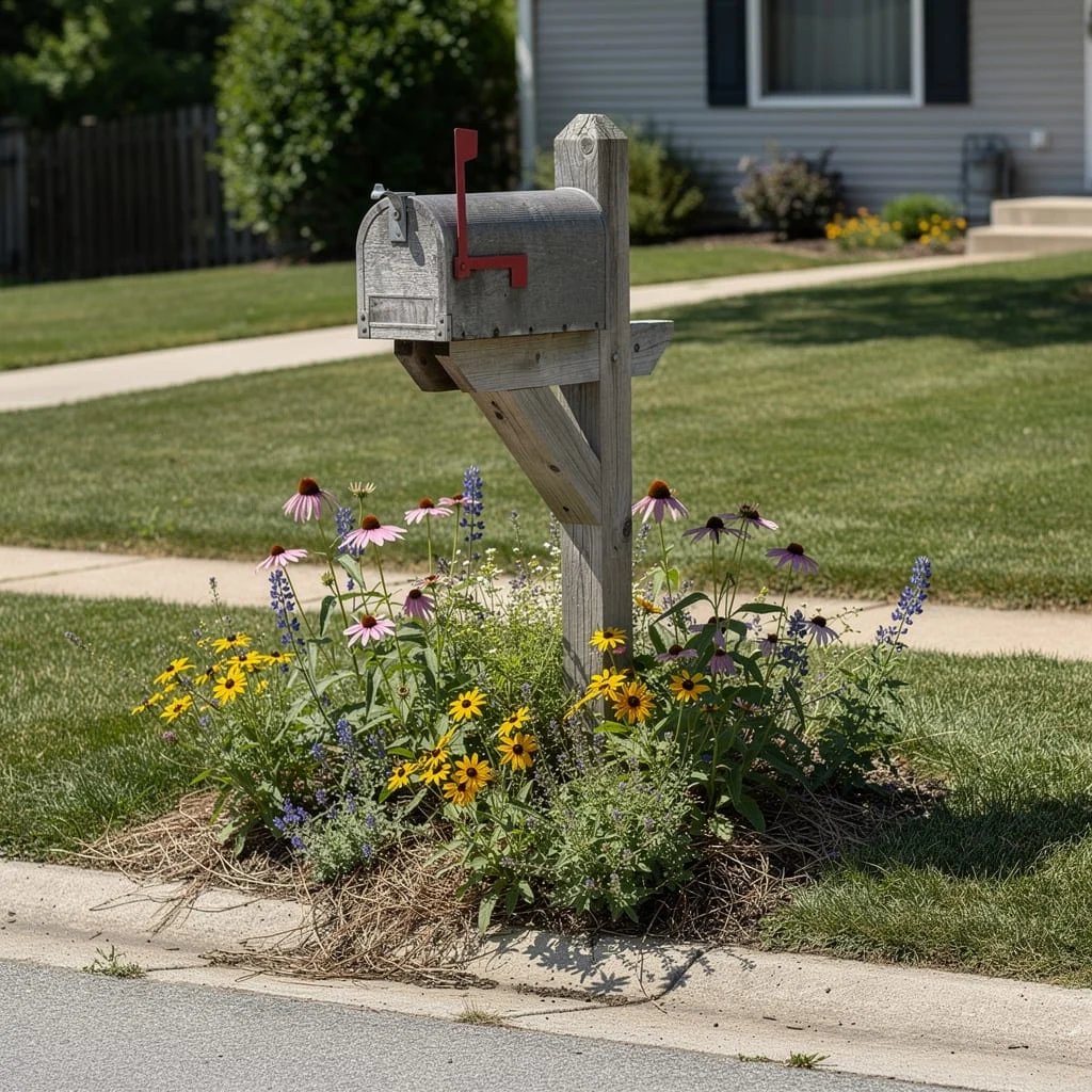 The Galvanised Post With Native Prairie Planting