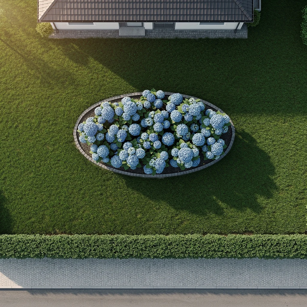 Oval Island Bed From Above