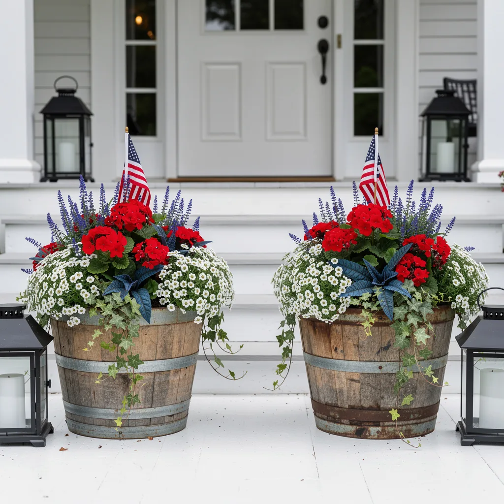 Whiskey Barrel Entrance Pair