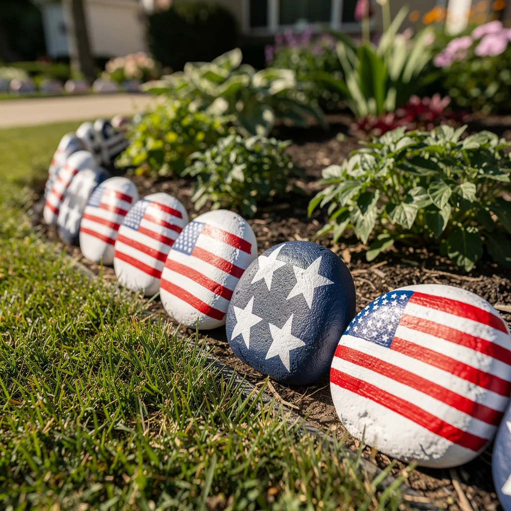 Painted Flag Rocks for Garden Border
