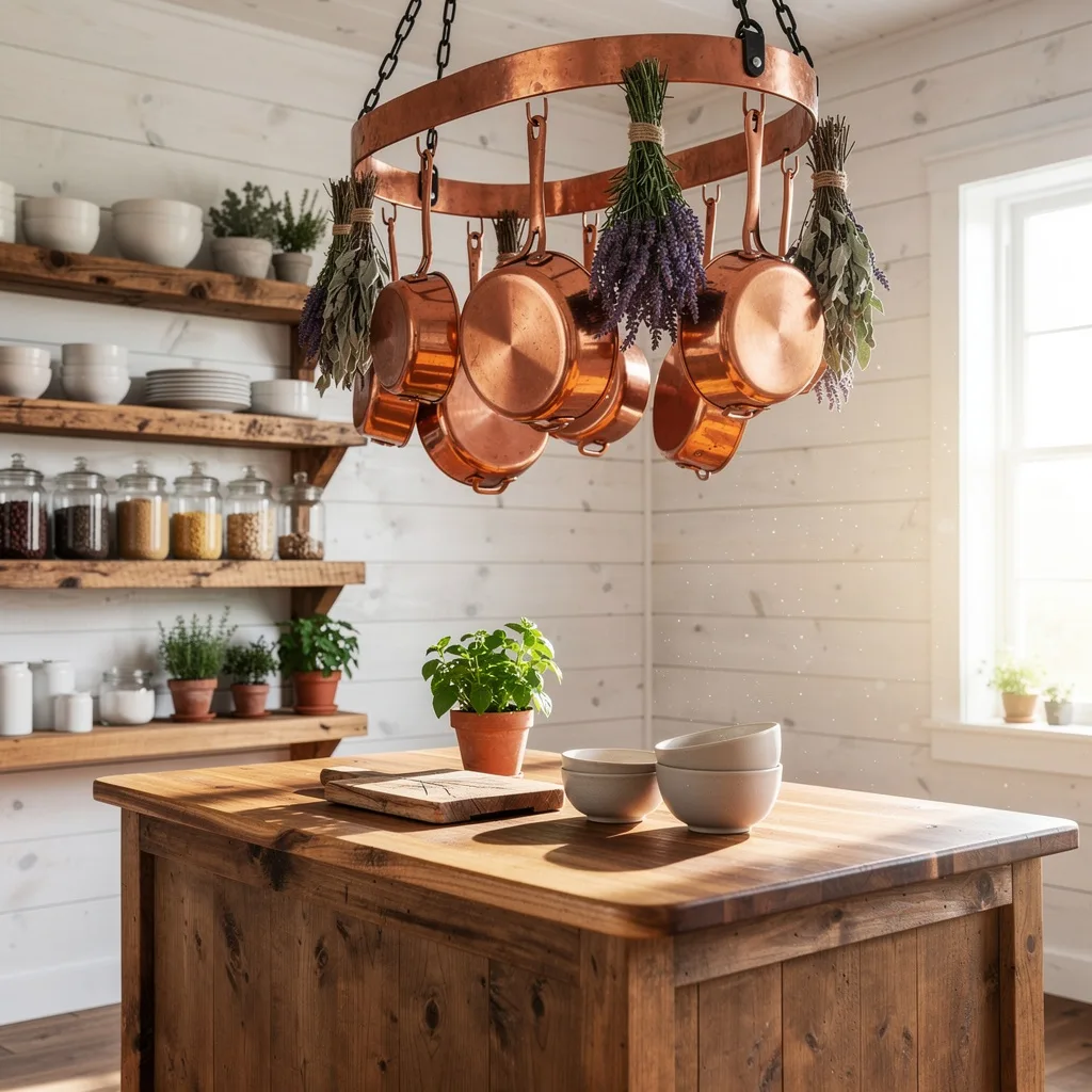 The Copper Pot Rack Kitchen