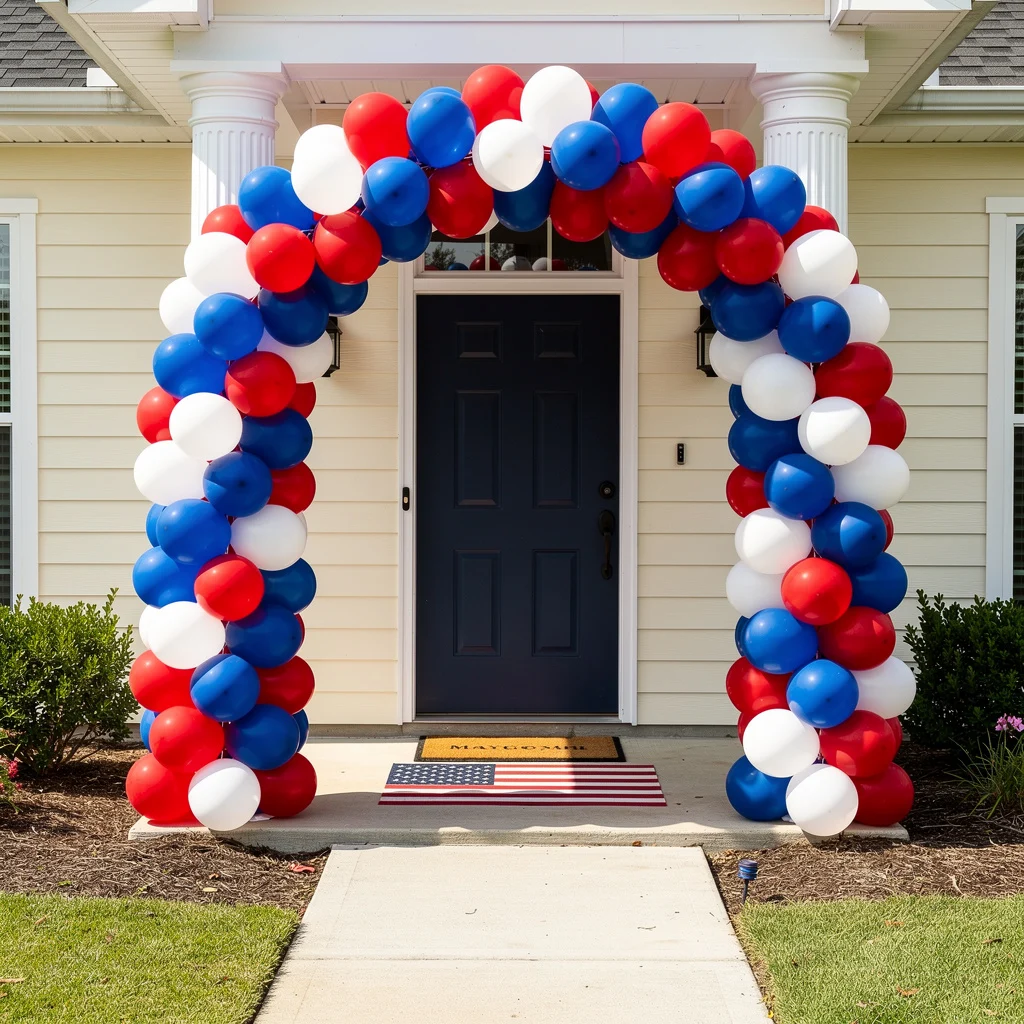 Balloon Arch Over the Entry Door