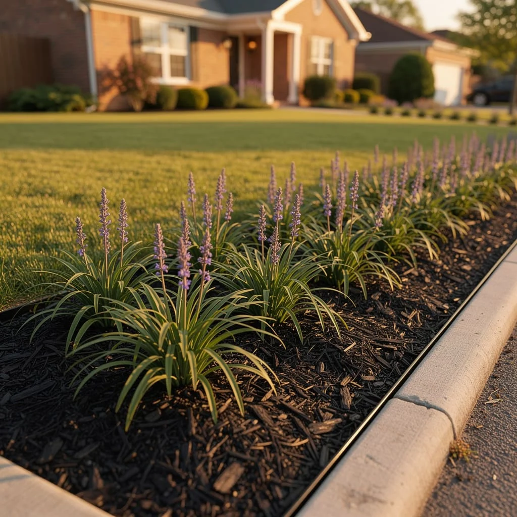 Liriope On Dark Mulch
