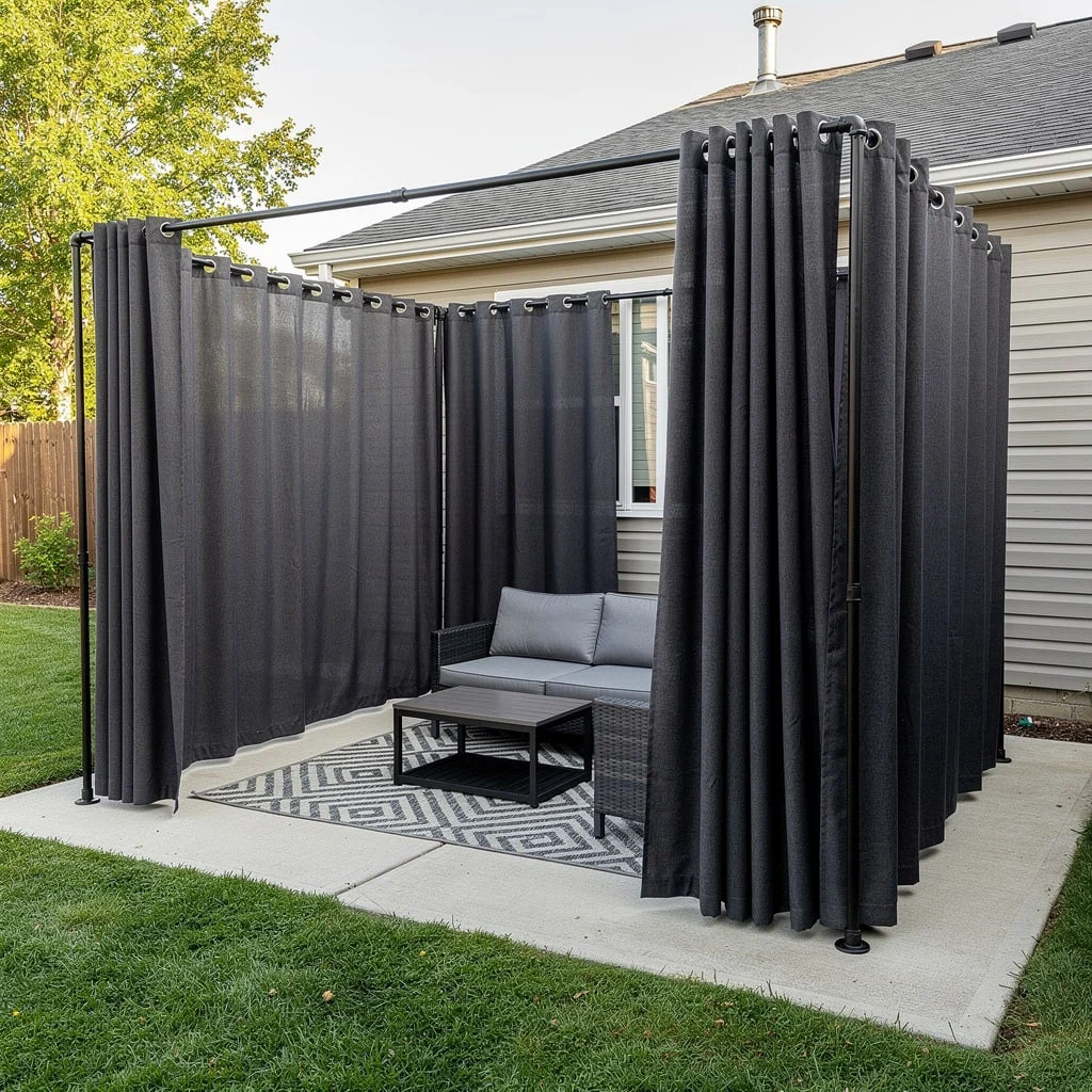 Charcoal Freestanding Curtain System