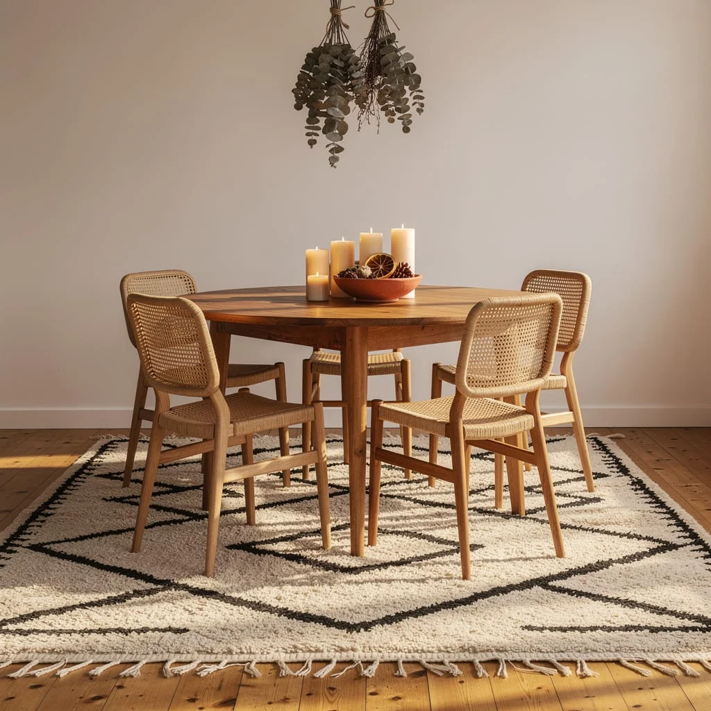 Berber Shag Under a Dining Set