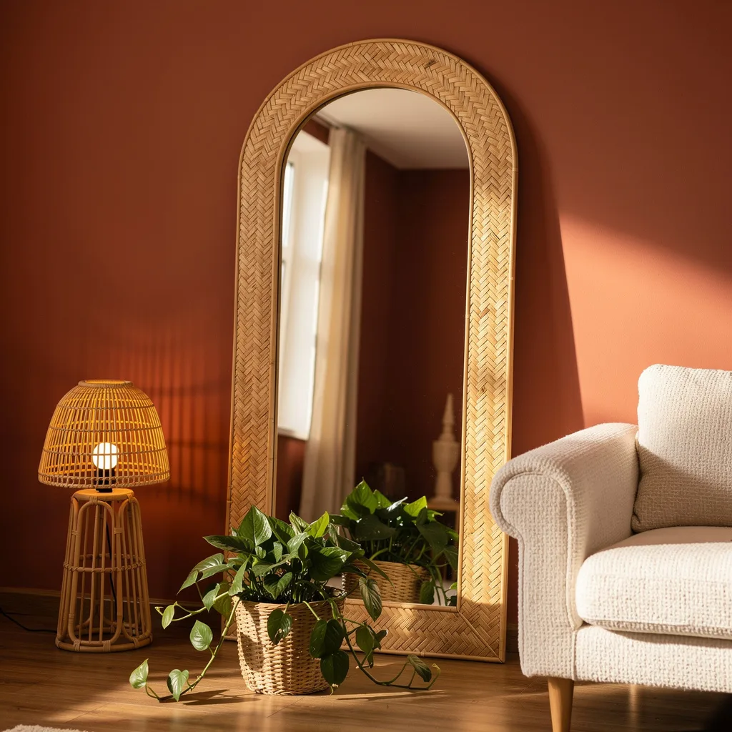 Woven Arch Mirror, Terracotta Room
